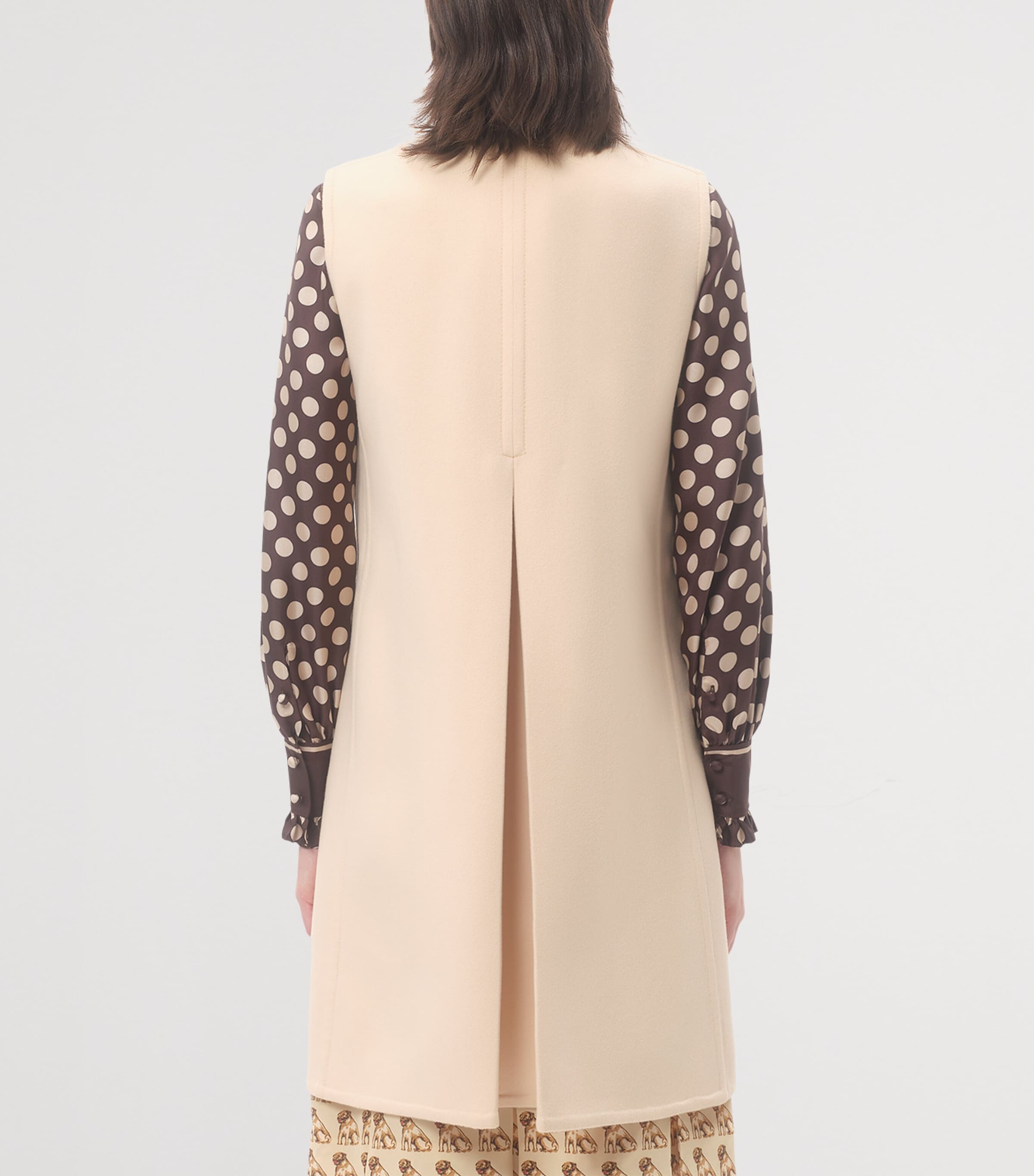 Wool-Cashmere VGold Sleeveless Coat ET5 Image 4