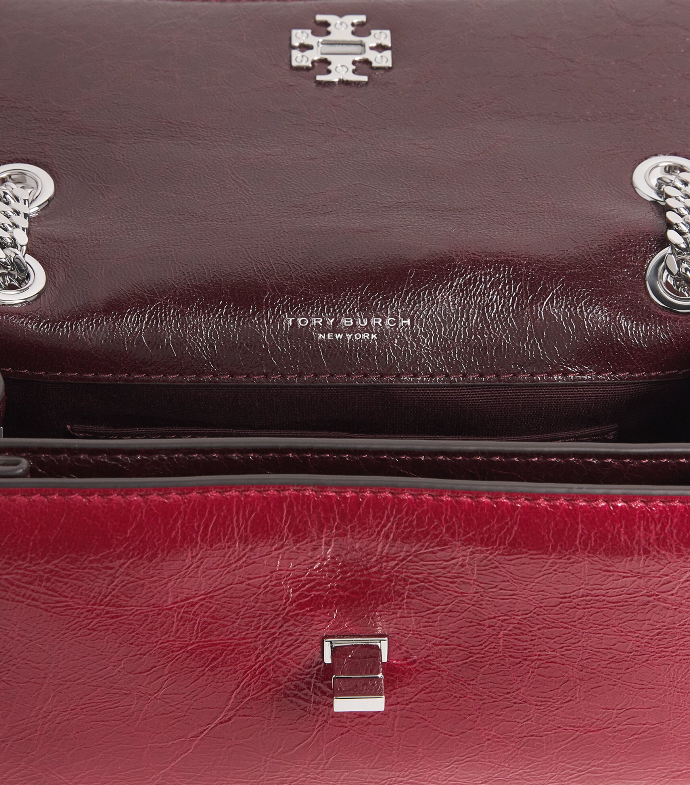 Tory Burch Leather Kira Turnlock Shoulder Bag Red Image 4