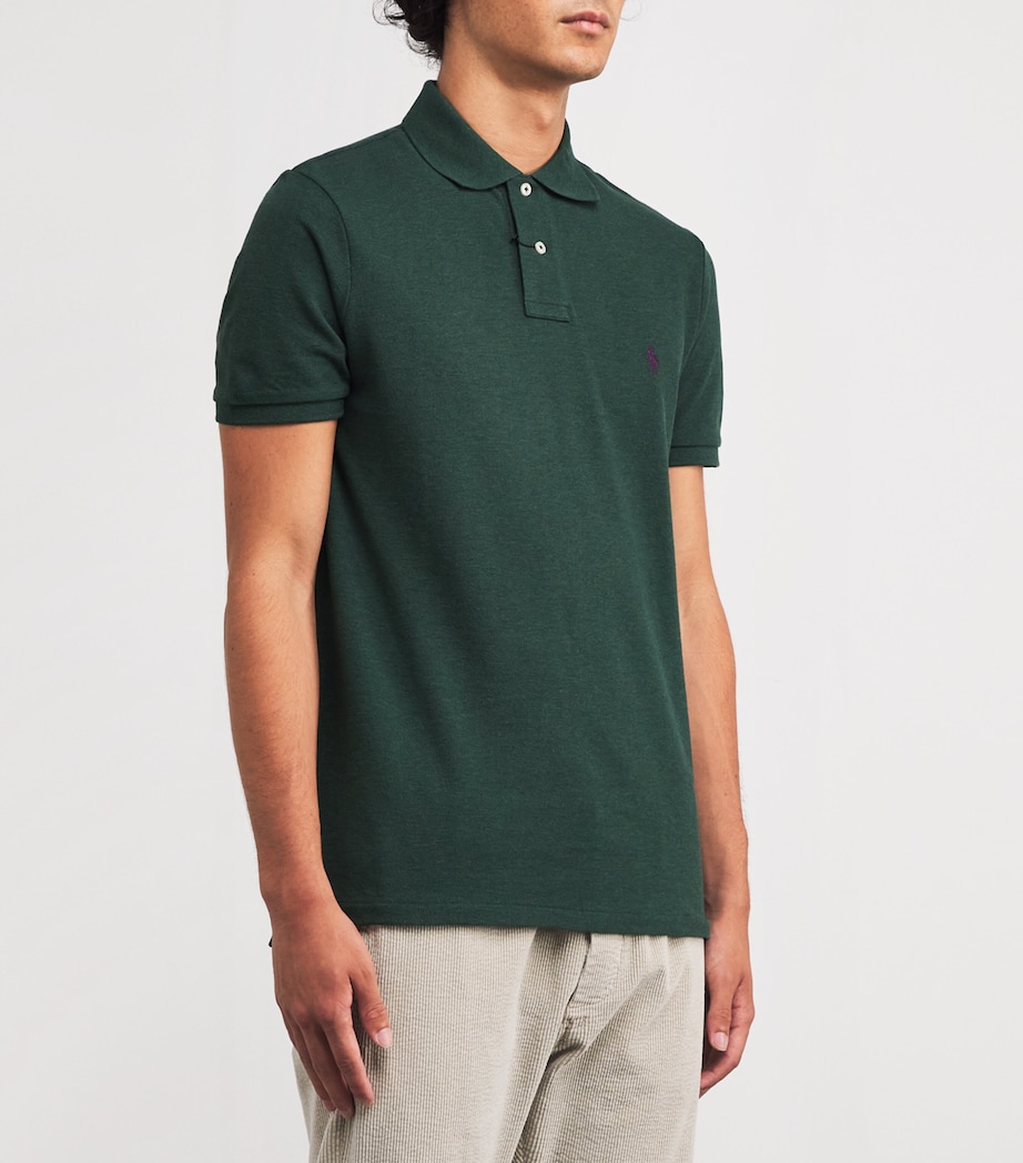 Cotton Mesh Custom Fit Polo Shirt GREEN Image 3