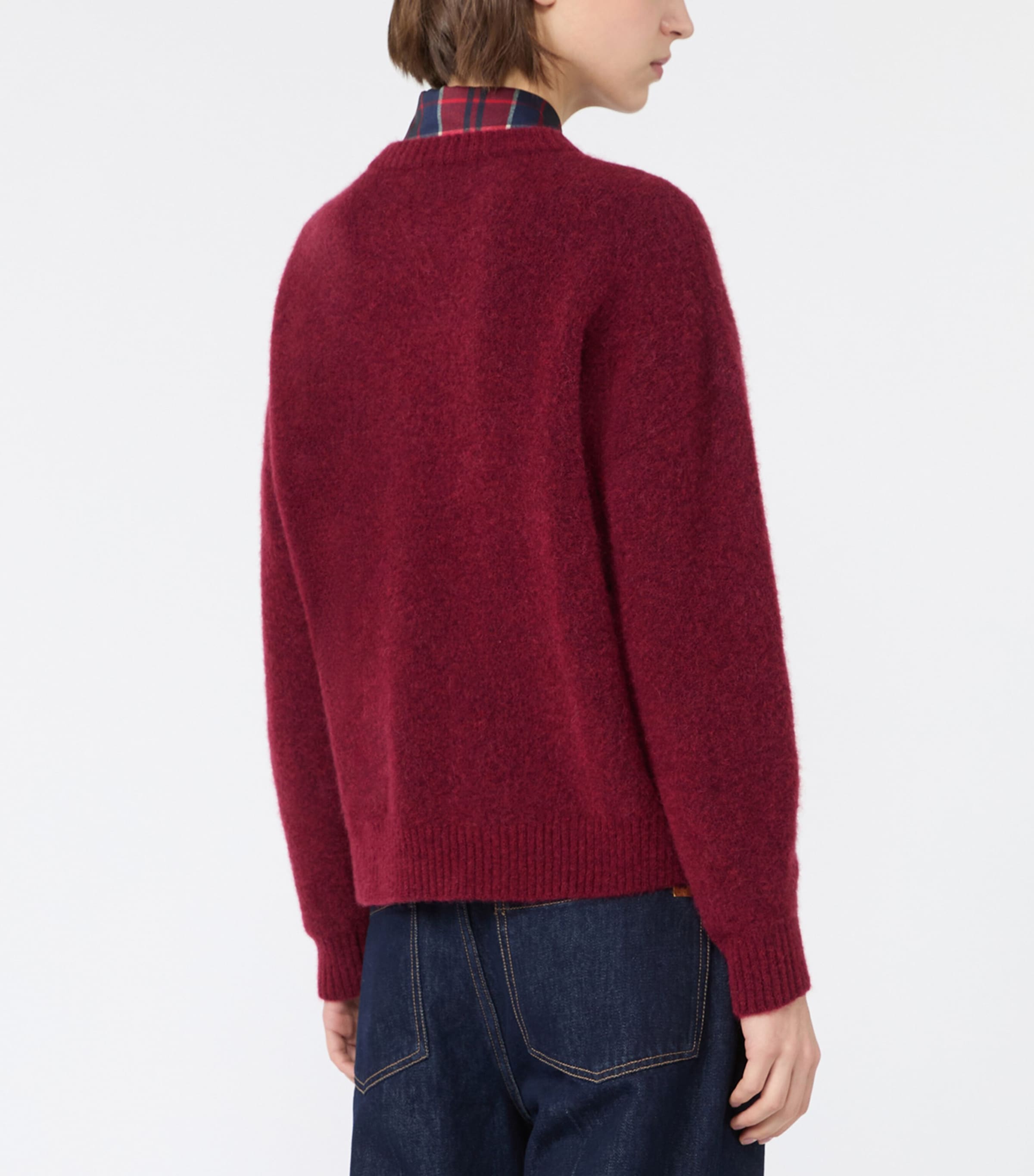 Weekend Max Mara Womens Wool-Blend Sweater Bordeaux Image 4