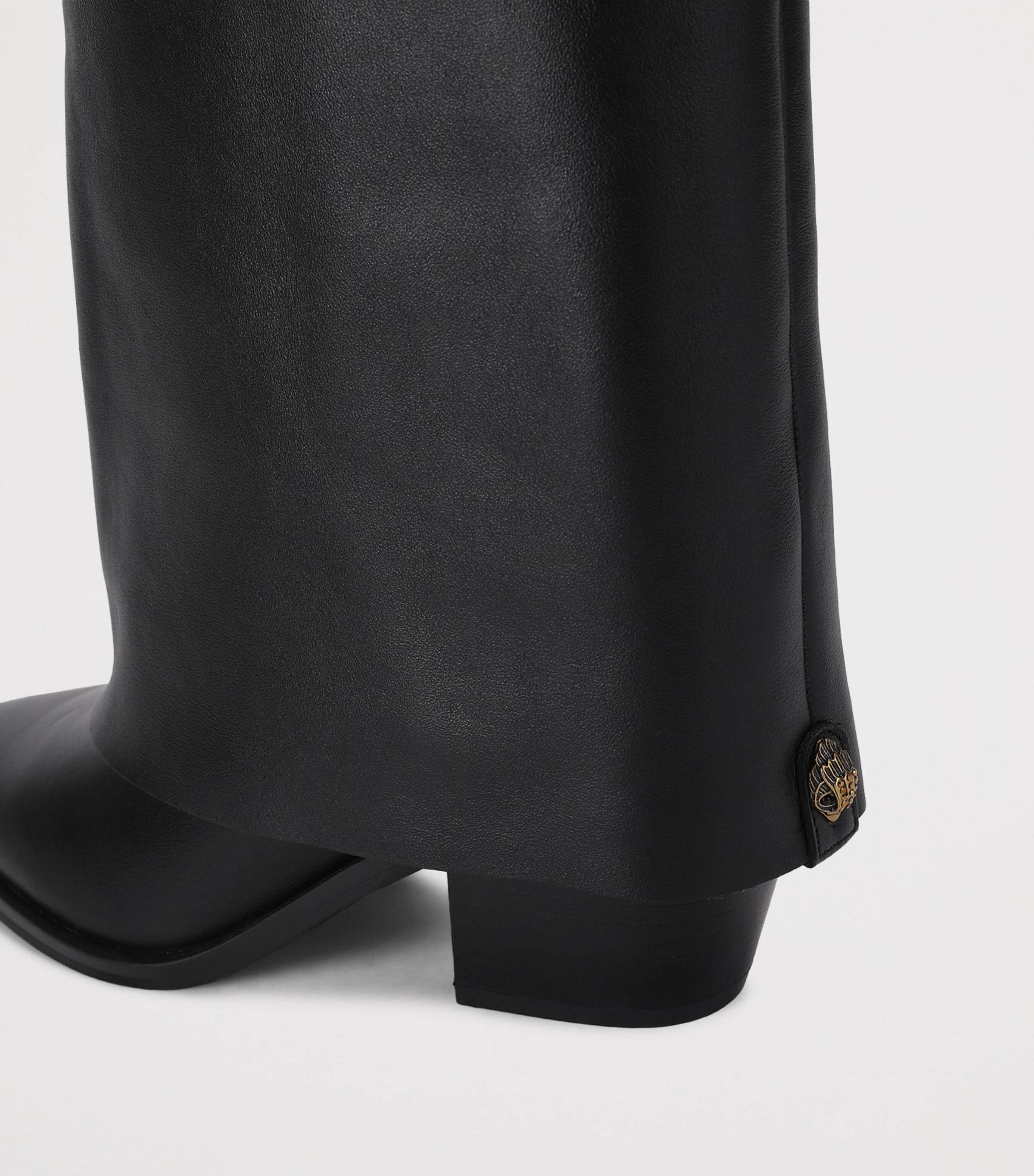 Kurt Geiger London Leather Chiltern Foldover Boots 70 Black Image 4