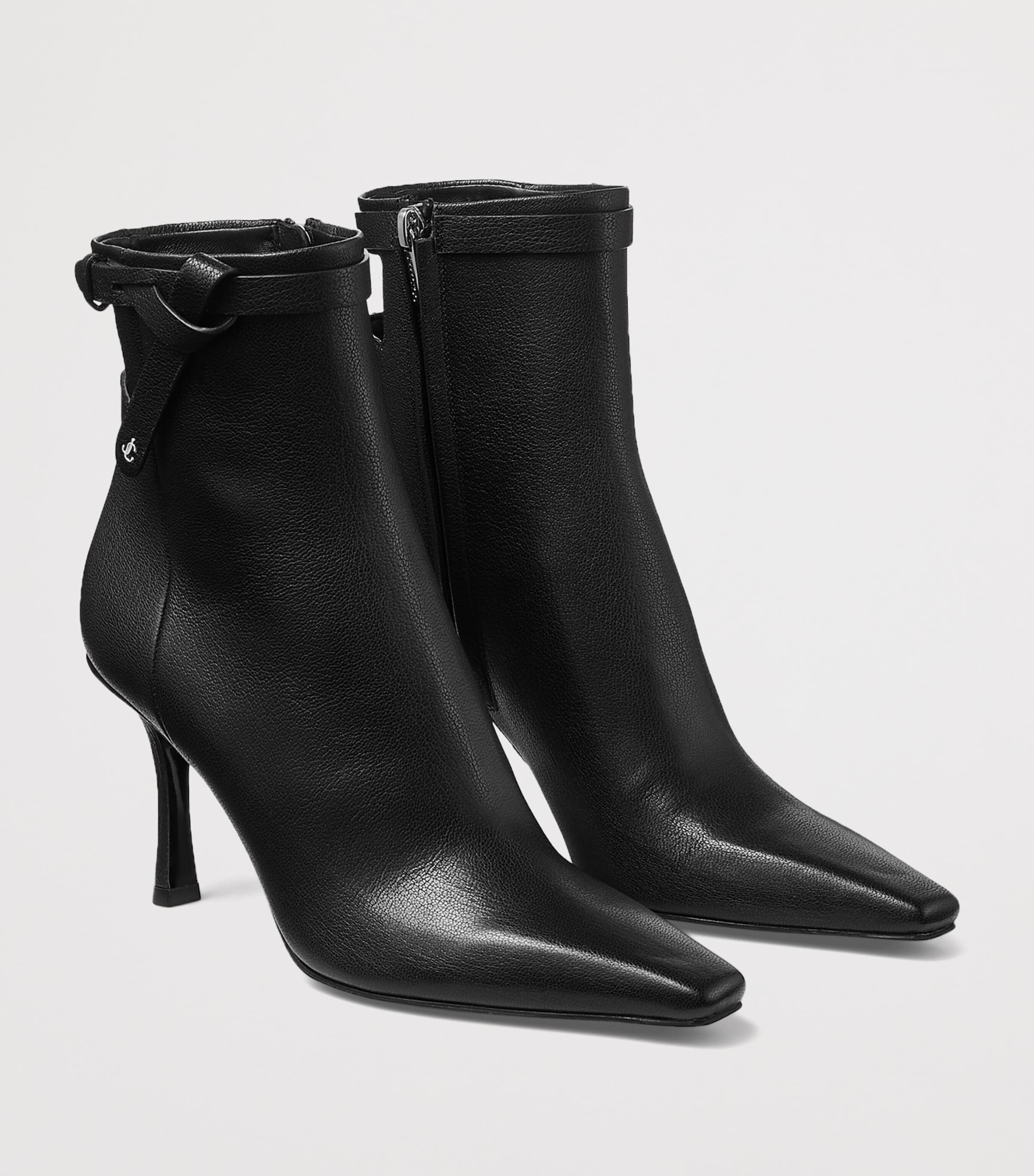 Camie AB 80 Leather Heeled Boots BLACK Image 4