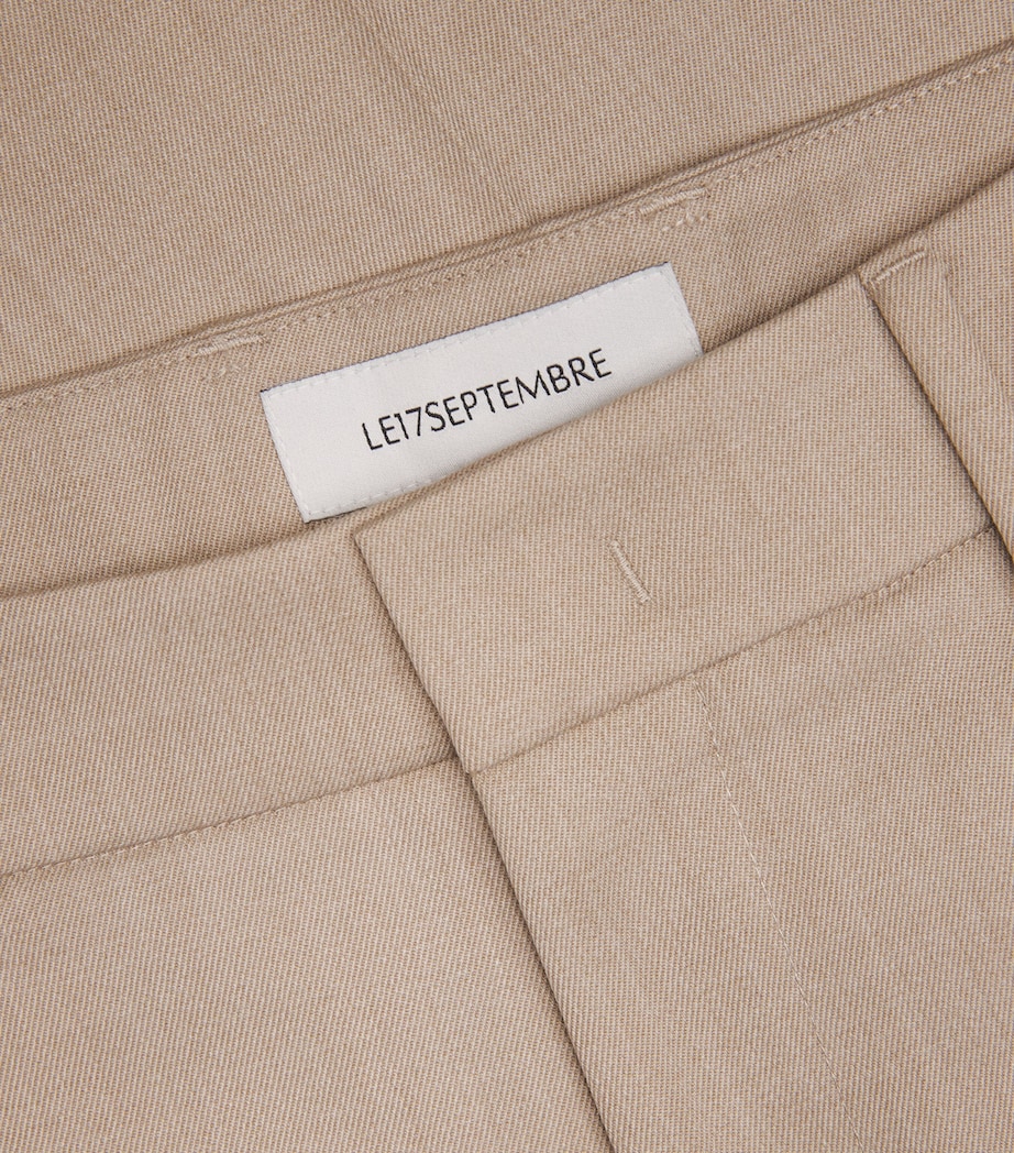 Wool-Blend Pleated Straight Trousers BEIGE Image 5