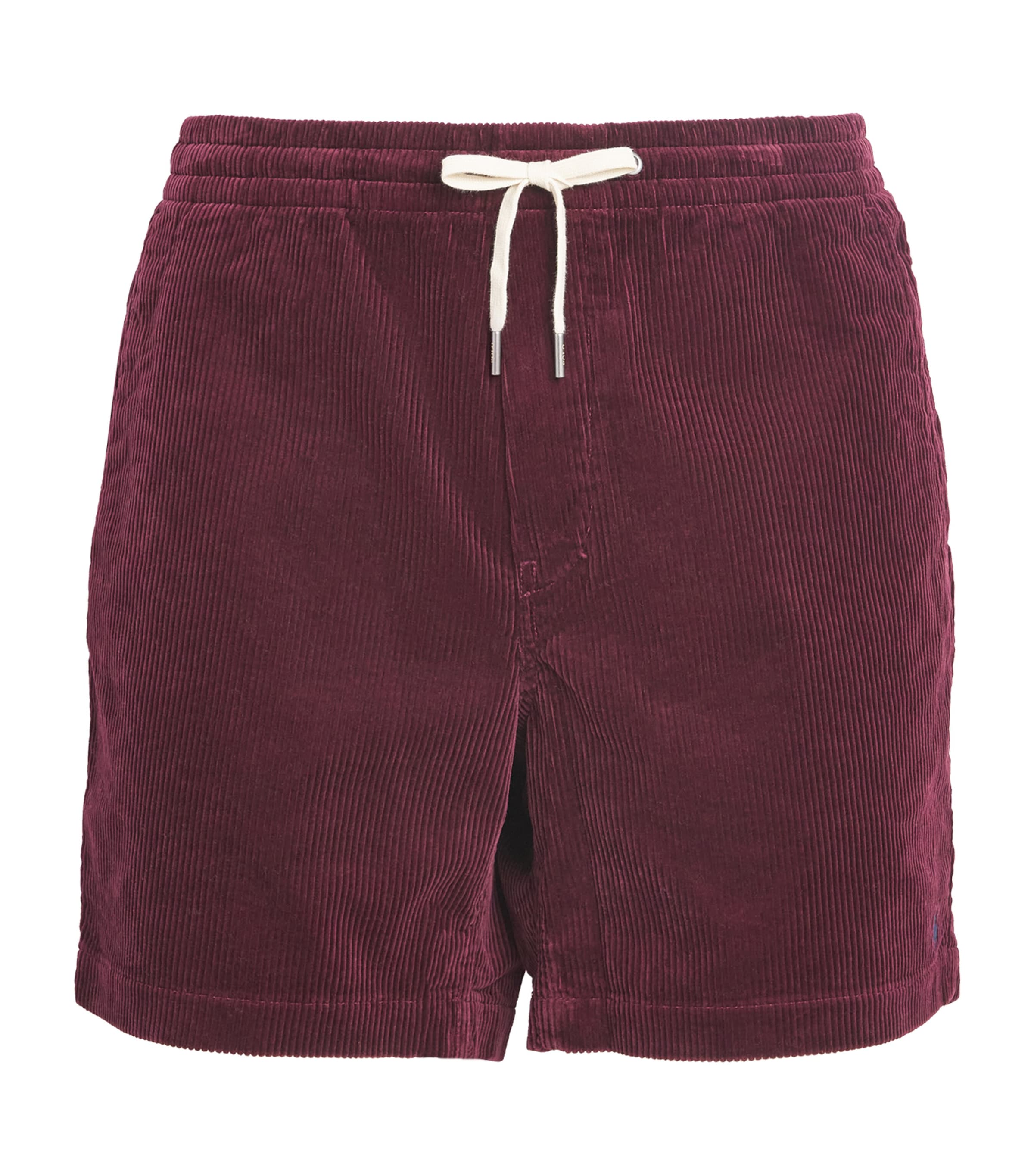 Polo Ralph Lauren Corduroy Logo Shorts In Red