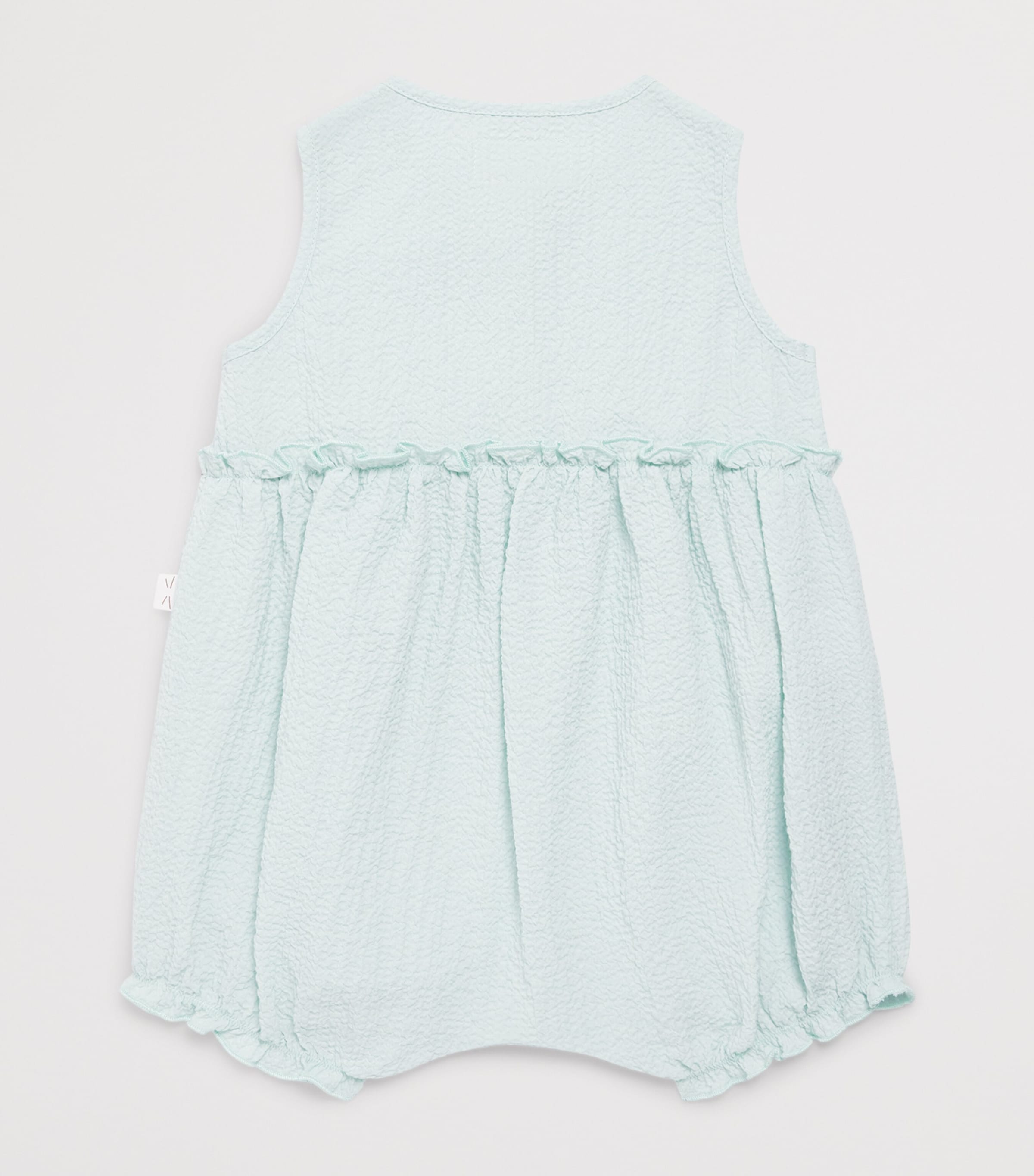 Teddy & Minou Crinkle-Effect Playsuit (1-18 Months) Lake Image 2