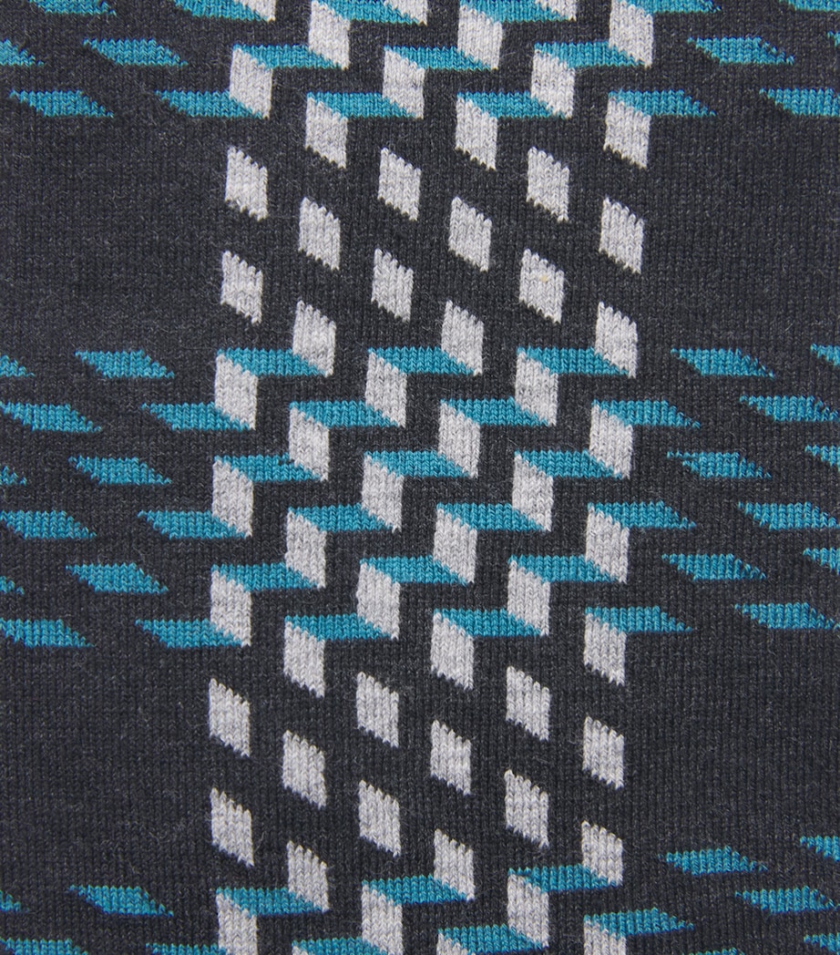Doré Doré Mens Cotton Patterned Socks Anthracit Image 2