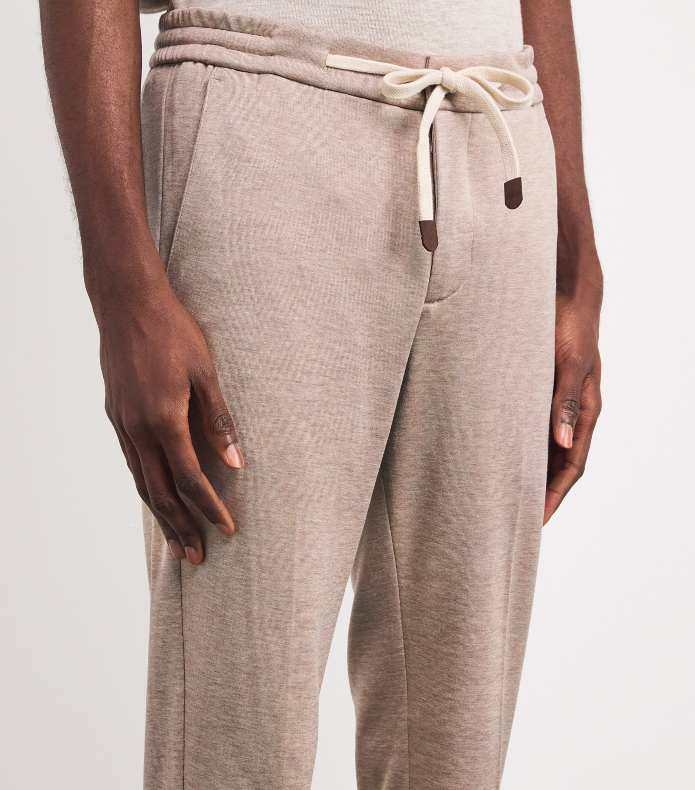 Jersey Drawstring Trousers 4 BEIGE Image 6