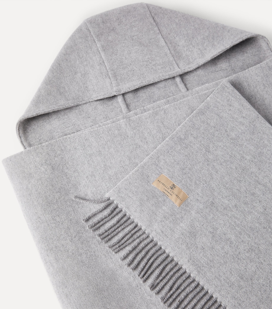 Brunello Cucinelli Wool-Cashmere Hooded Scarf Image 5