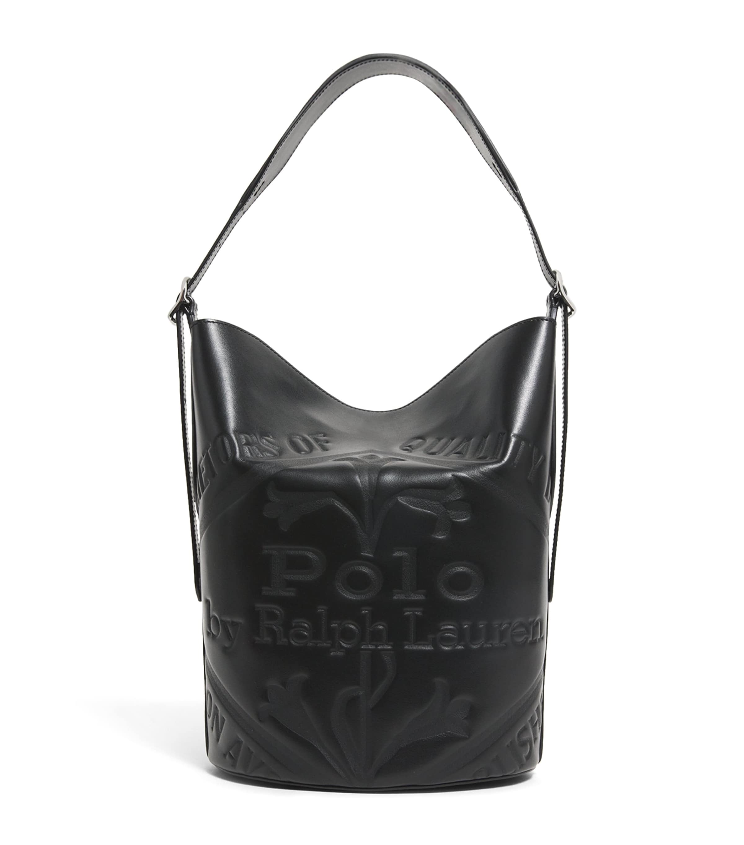 Polo Ralph Lauren Medium Leather Bellport Bucket Bag In Black