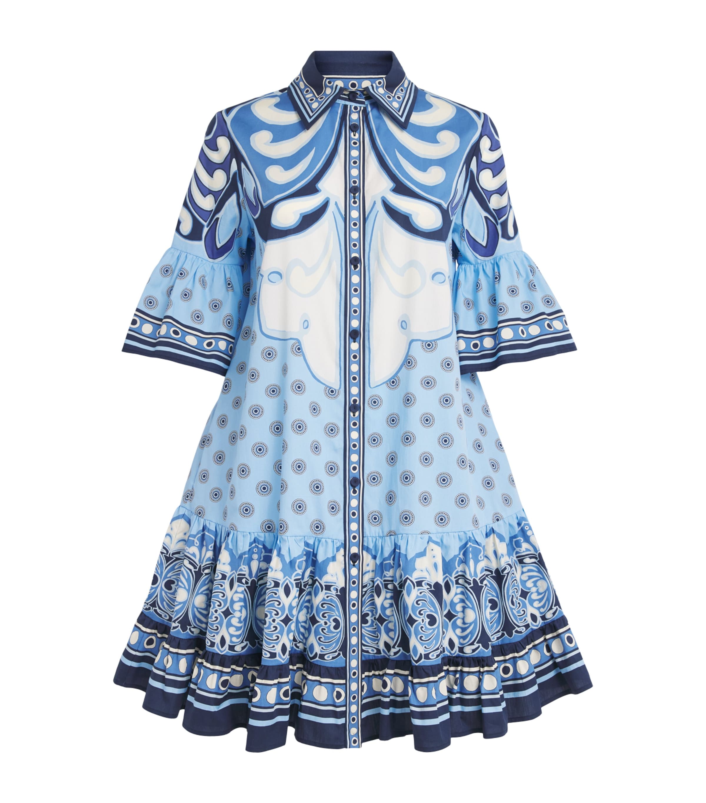 La Doublej Womens Cotton Printed Choux Mini Dress Cocoon Image 1