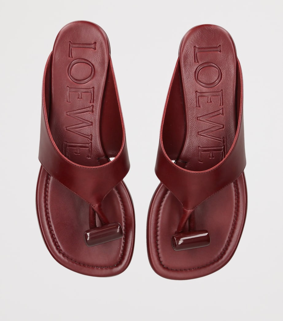 LOEWE Leather Toggle Sandals Red/dark Image 4