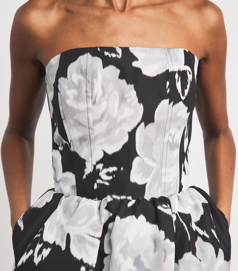 Patou Womens Floral Bustier Strapless Gown Night Garden Image 5