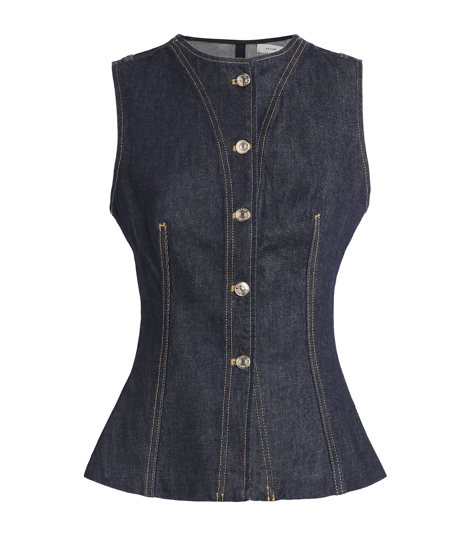 FRAME Womens The Form Denim Vest Rinse Image 1