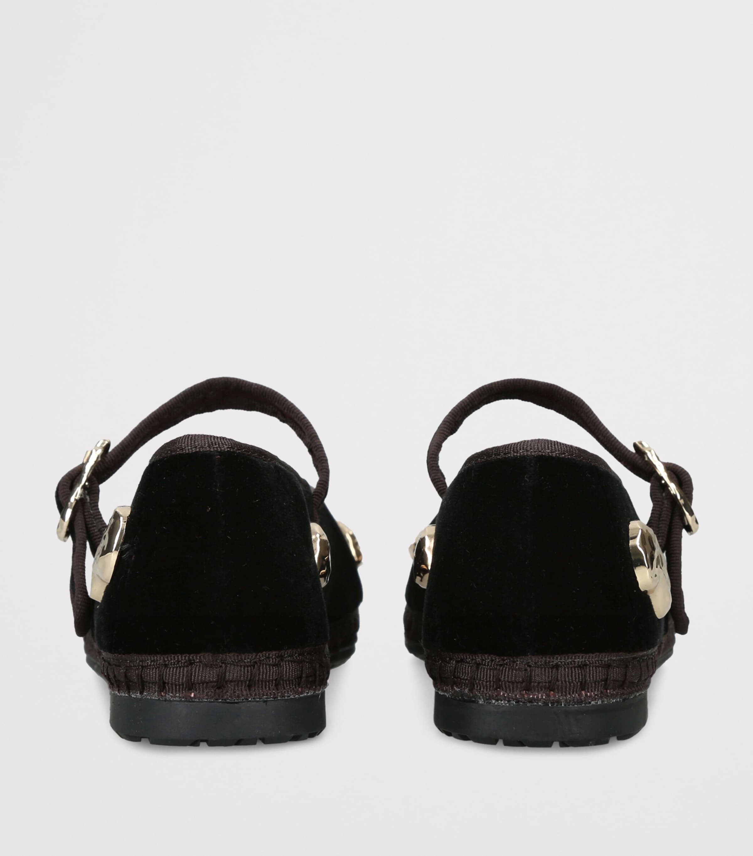 Flabelus Velvet Mae Pierre Mary Jane Flats Black Image 4