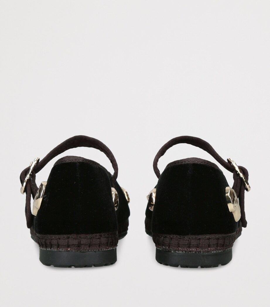 Flabelus Velvet Mae Pierre Mary Jane Flats Black Image 4