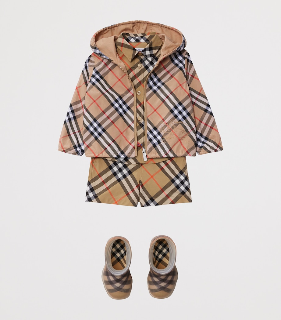 Burberry Kids Cotton Poplin Check Shorts (6-24 Months) Sand Ip Check Image 3