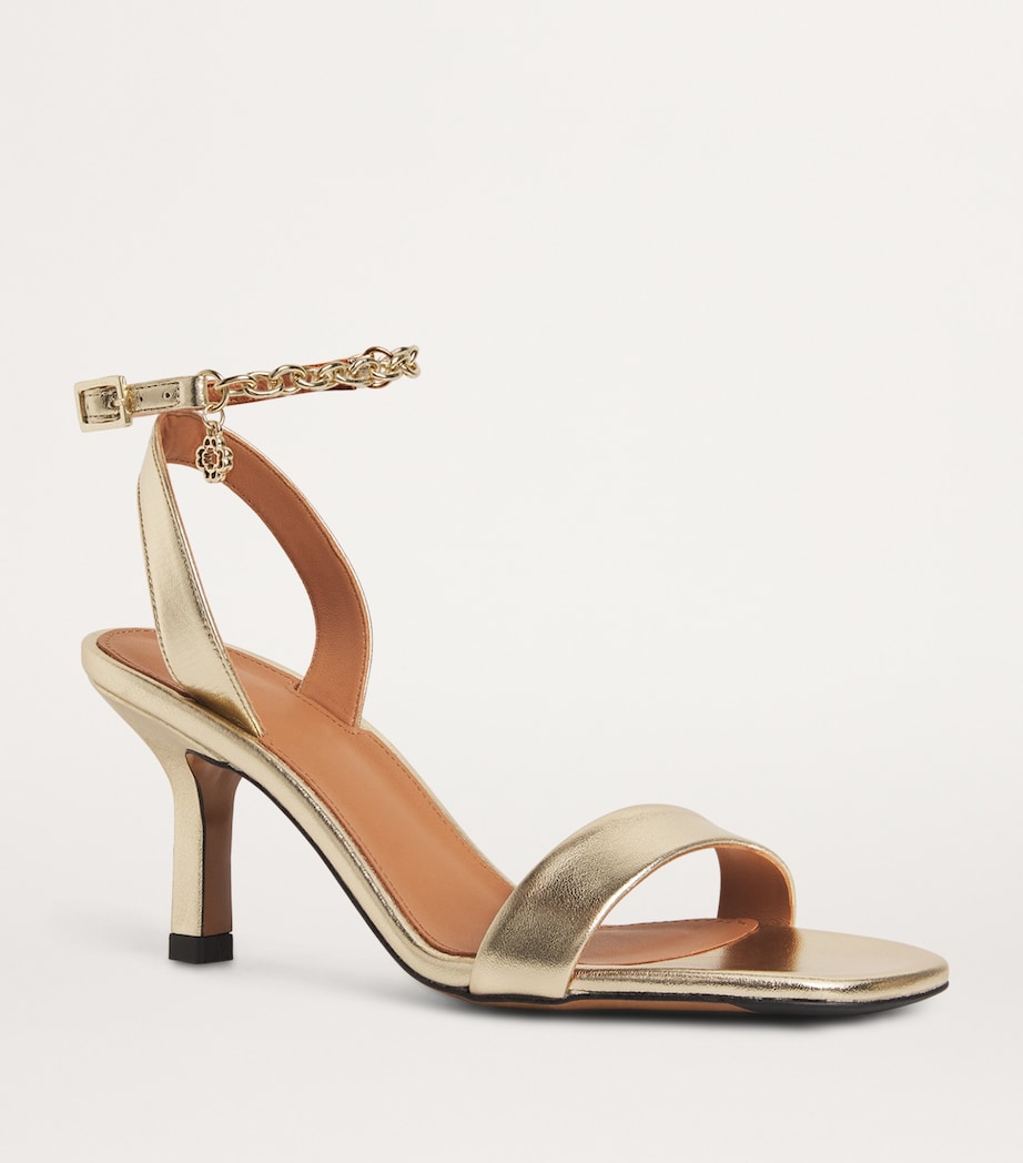 Leather Chain-Detail Sandals 50 LIGHT GOLD Image 3