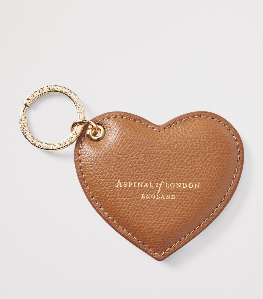 Aspinal Of London Leather Heart Keyring Caramel Image 1