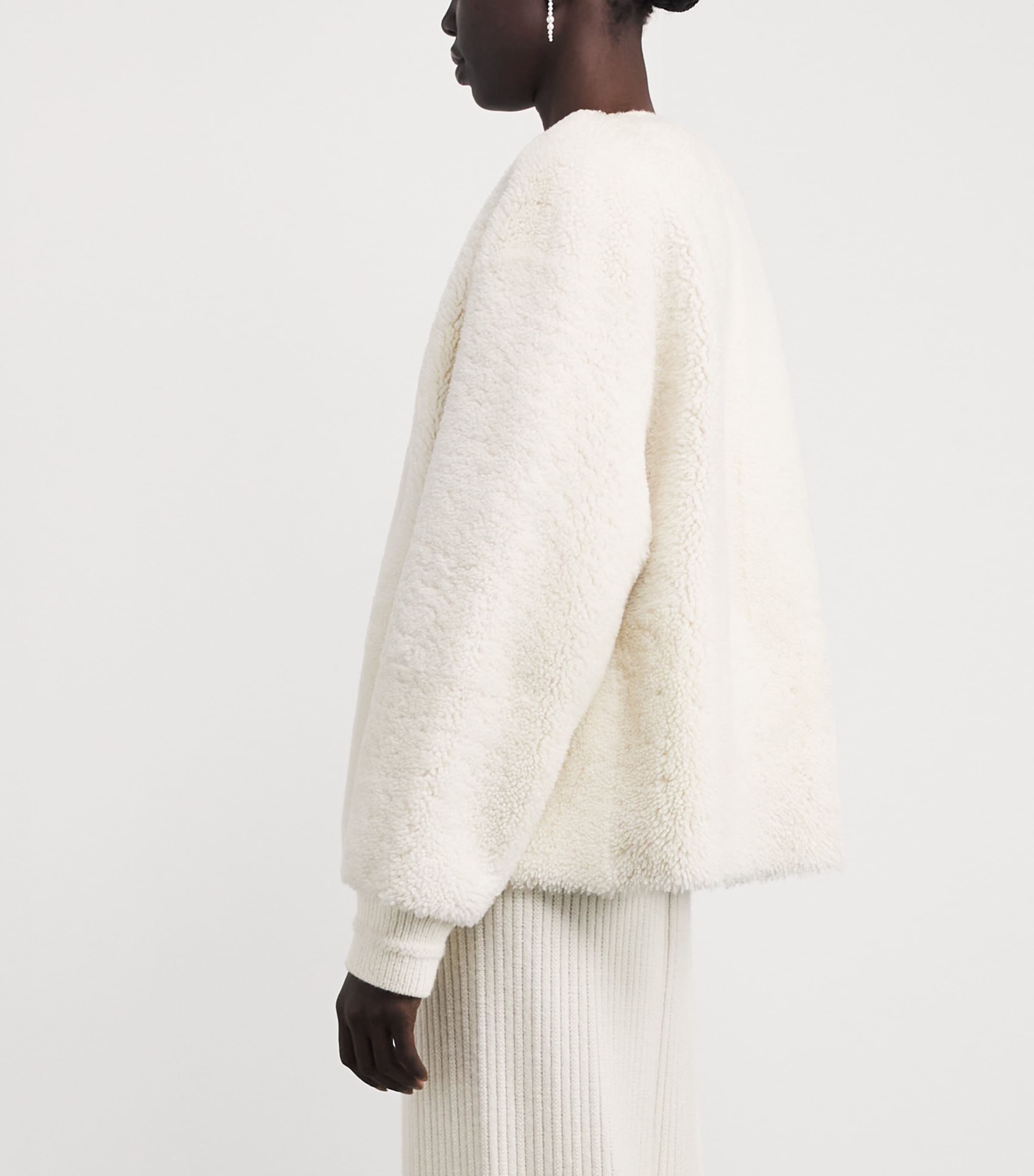 Shearling-Suede Reversible Jacket CLOUD/RAFFIA Image 4