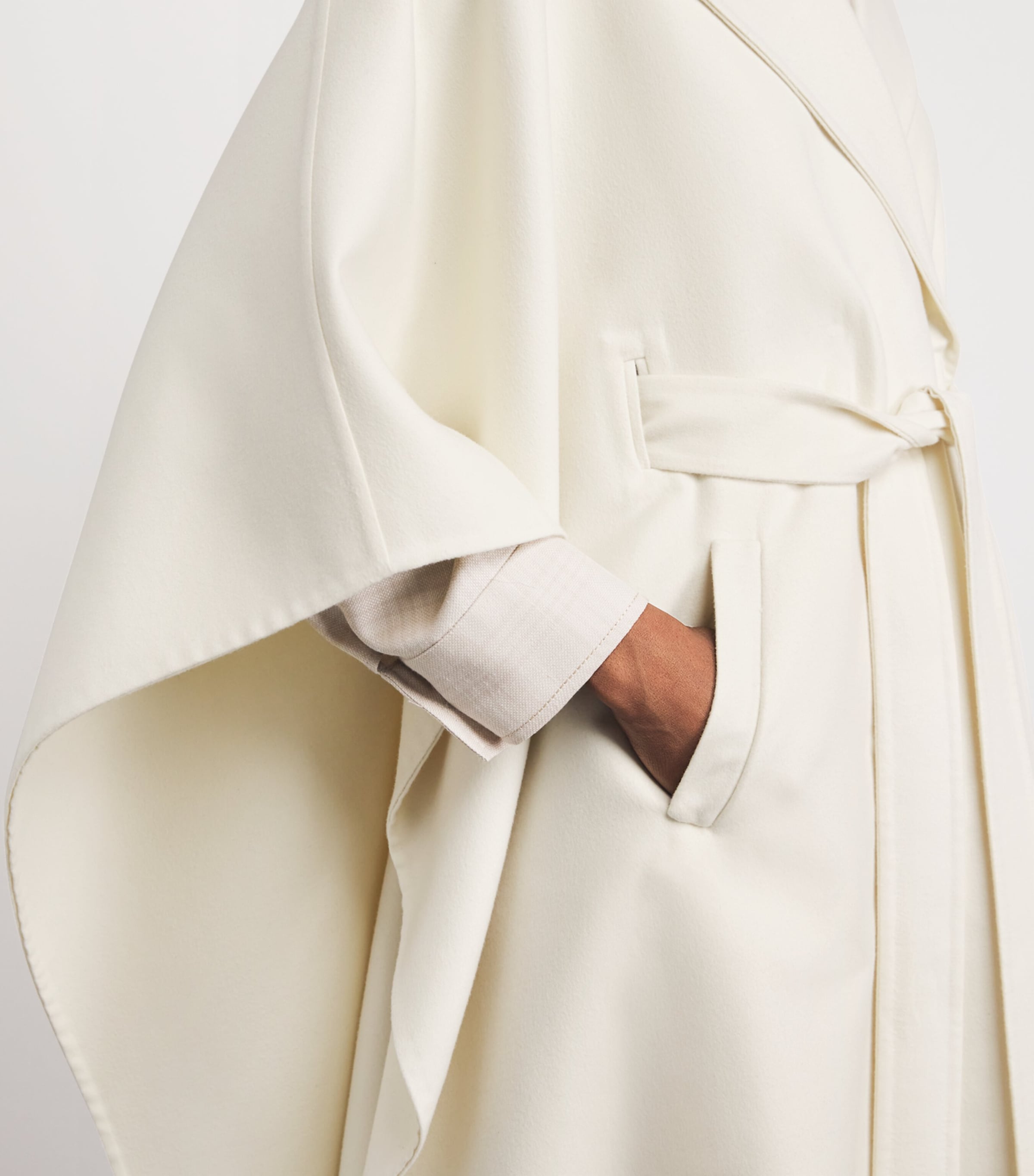 Colombo Womens Kid Wool Belted Cape Light Blue Image 3