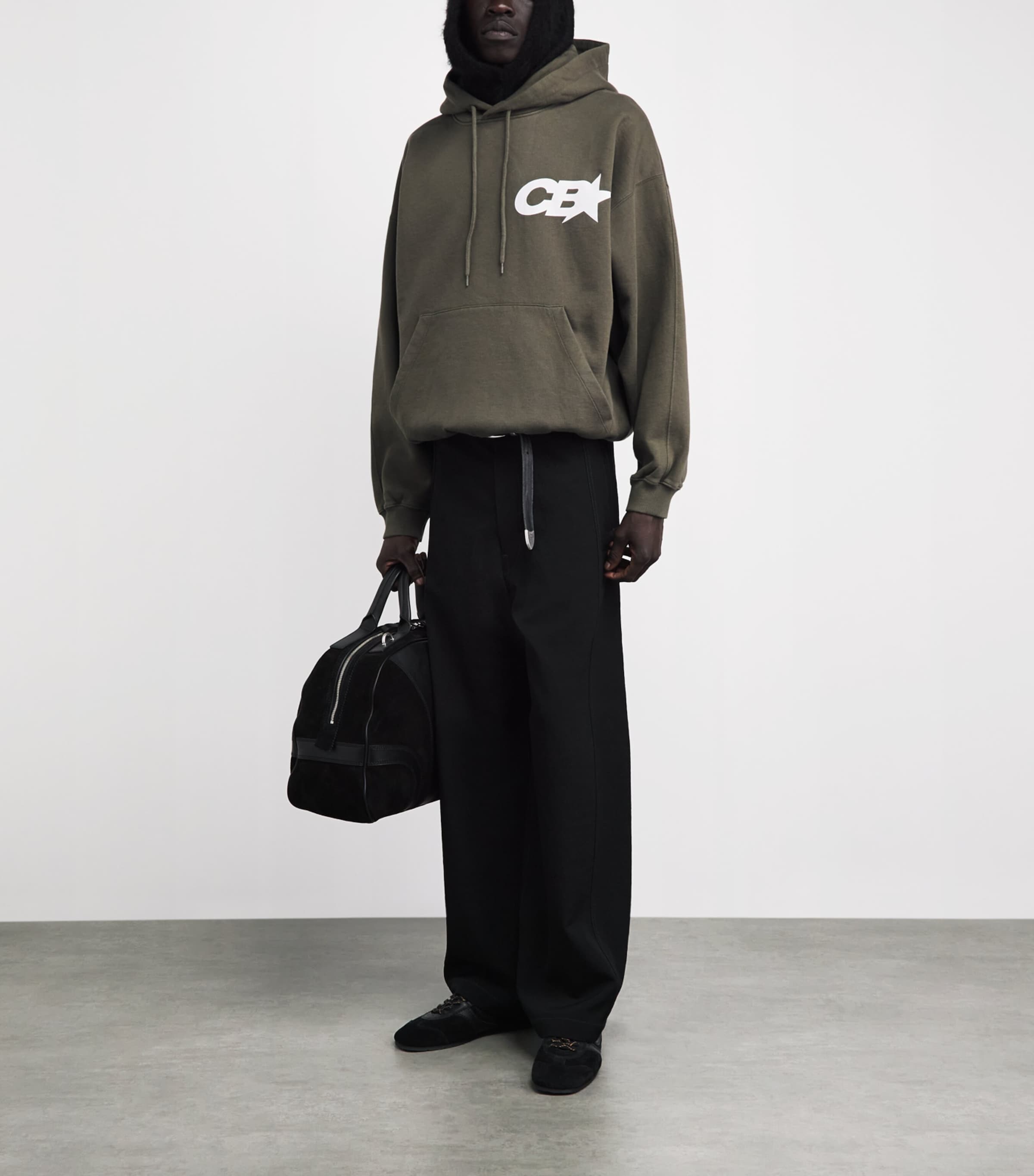 COLE BUXTON Mens Cotton Star Logo Hoodie Khaki Image 2