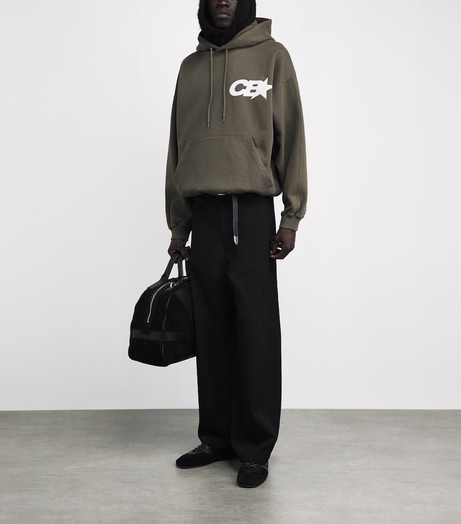 COLE BUXTON Mens Cotton Star Logo Hoodie Khaki Image 2