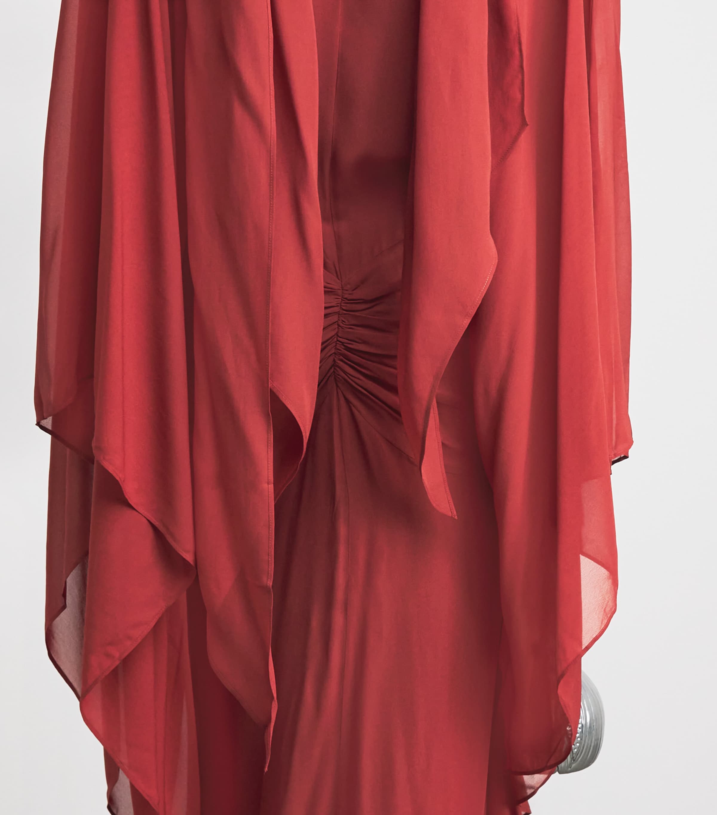De La Vali Womens Georgette Florencia Maxi Dress Burnt Red Image 5