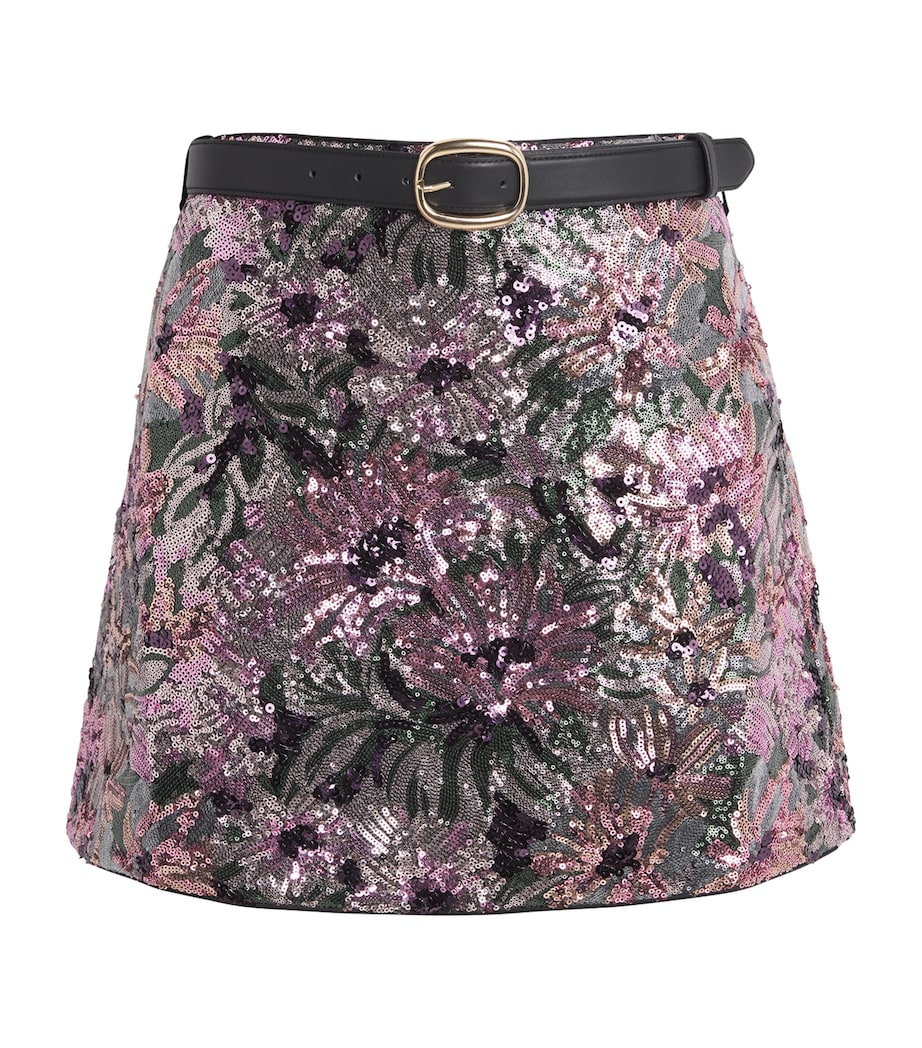 Sequin Floral Mini Skirt MULTI Image 1