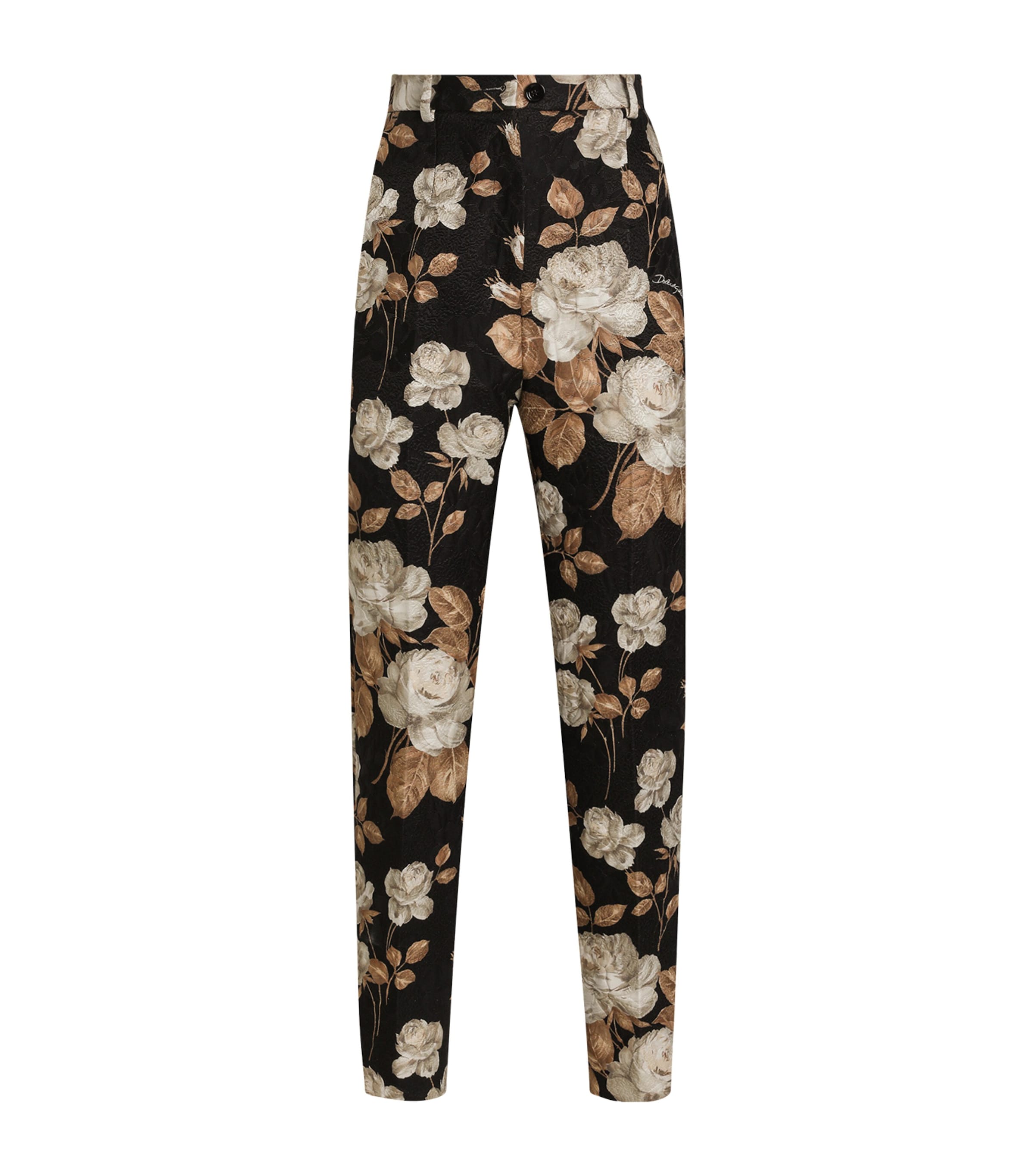 Cotton-Blend Floral Trousers HN5QQ-ROSE VINT Image 1