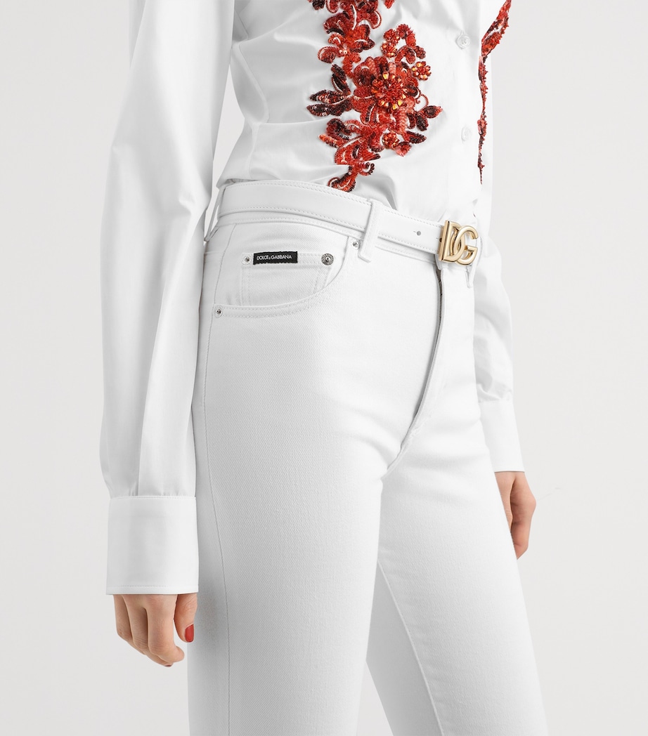 Dolce&Gabbana Womens Cropped Slim Jeans Combined Colou Image 2