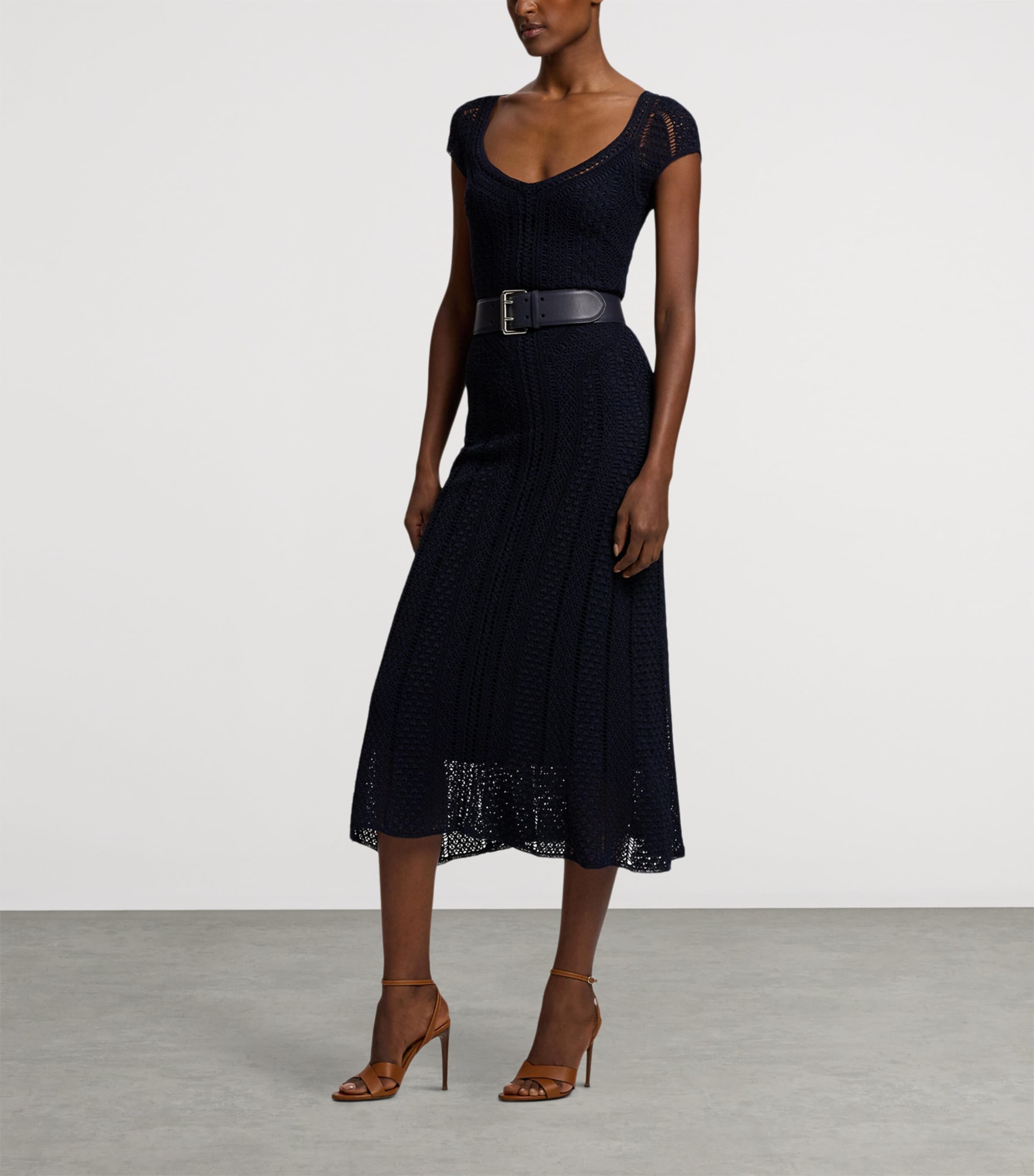 Silk Crosley Midi Dress NAVY-410 Image 8