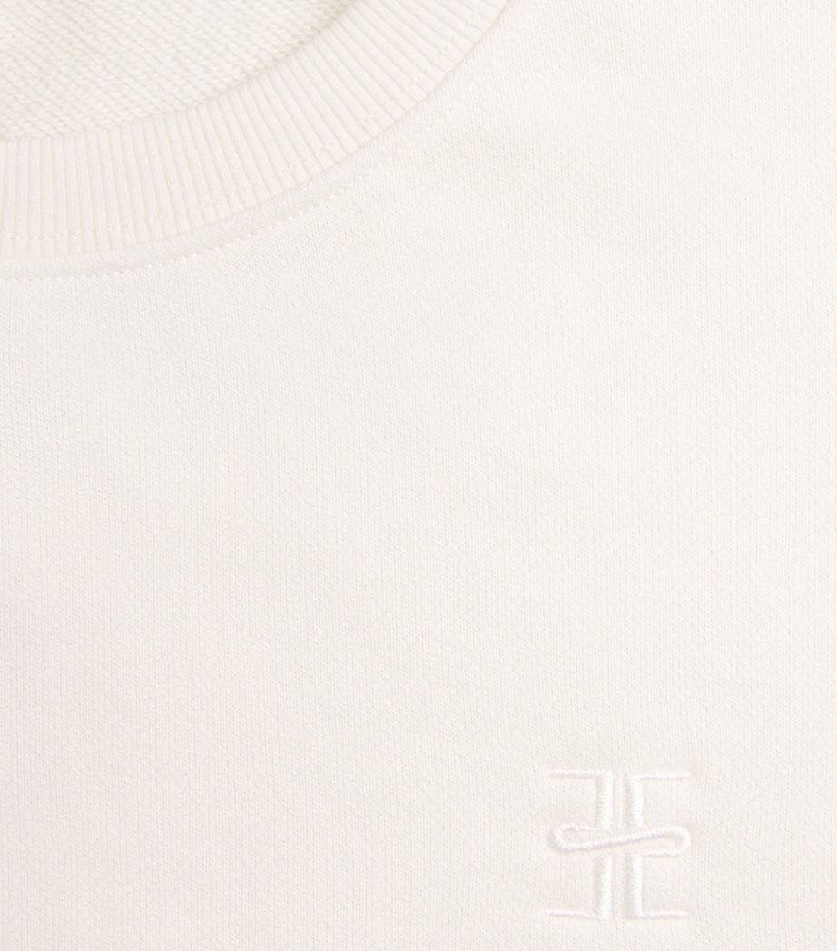 ÉTERNE Womens Cotton Oversized Sweatshirt Crm Cream Image 6