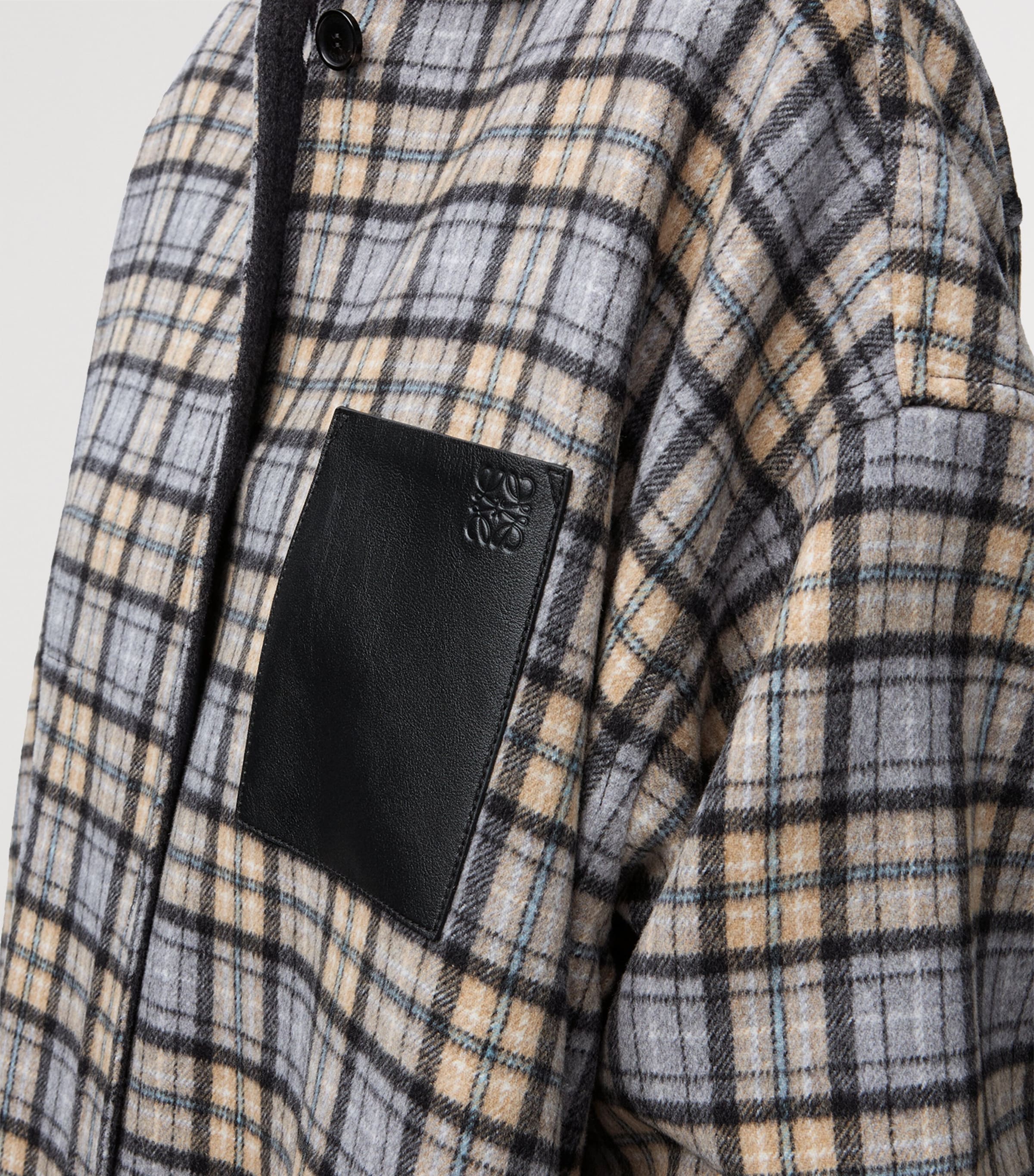 Wool-Cashmere Check Coat BEIGE/GREY Image 4