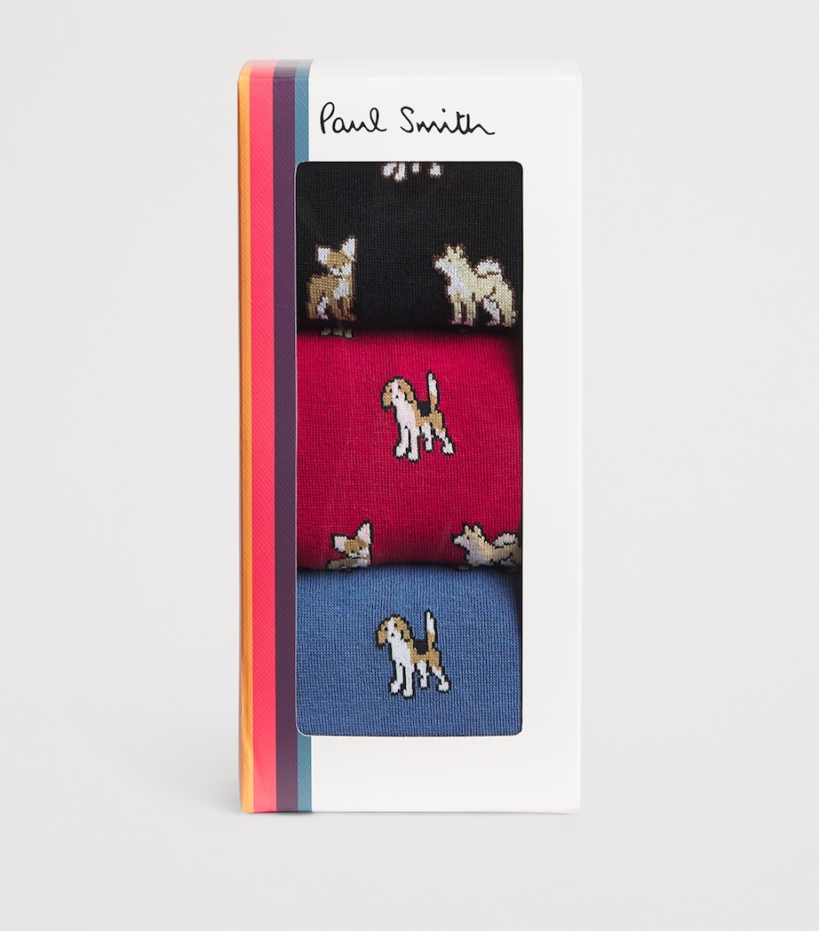 Cotton-Blend Kyoto Dog Socks (Pack of 3) MULTICOLOUR Image 2