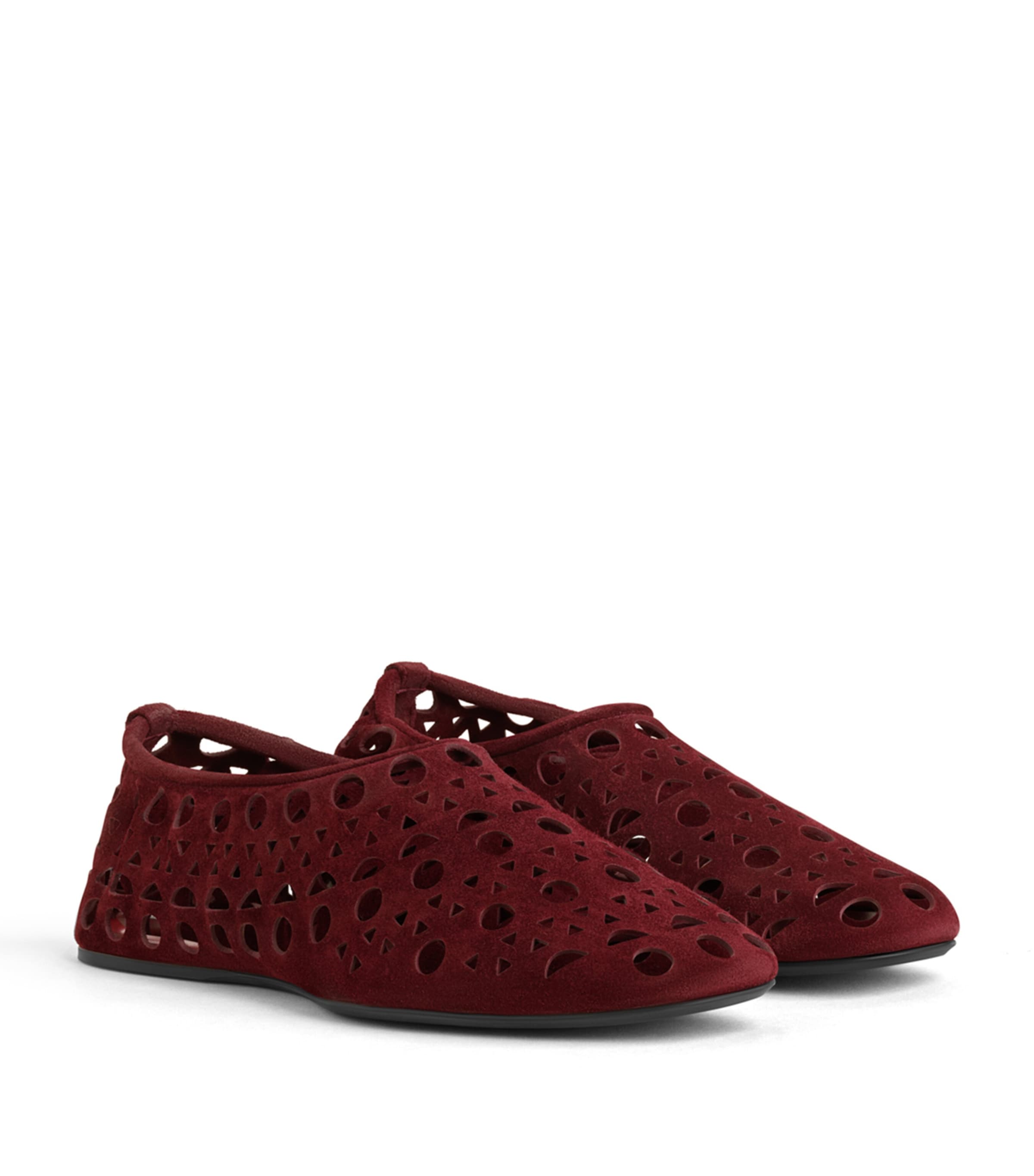 Alaïa Suede Vienne Ballet Flats Cherry Image 3