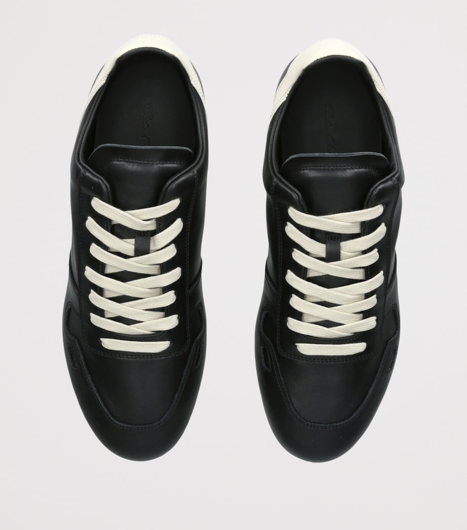 Leather Minimal Low-Top Sneakers BLK/WHITE Image 4