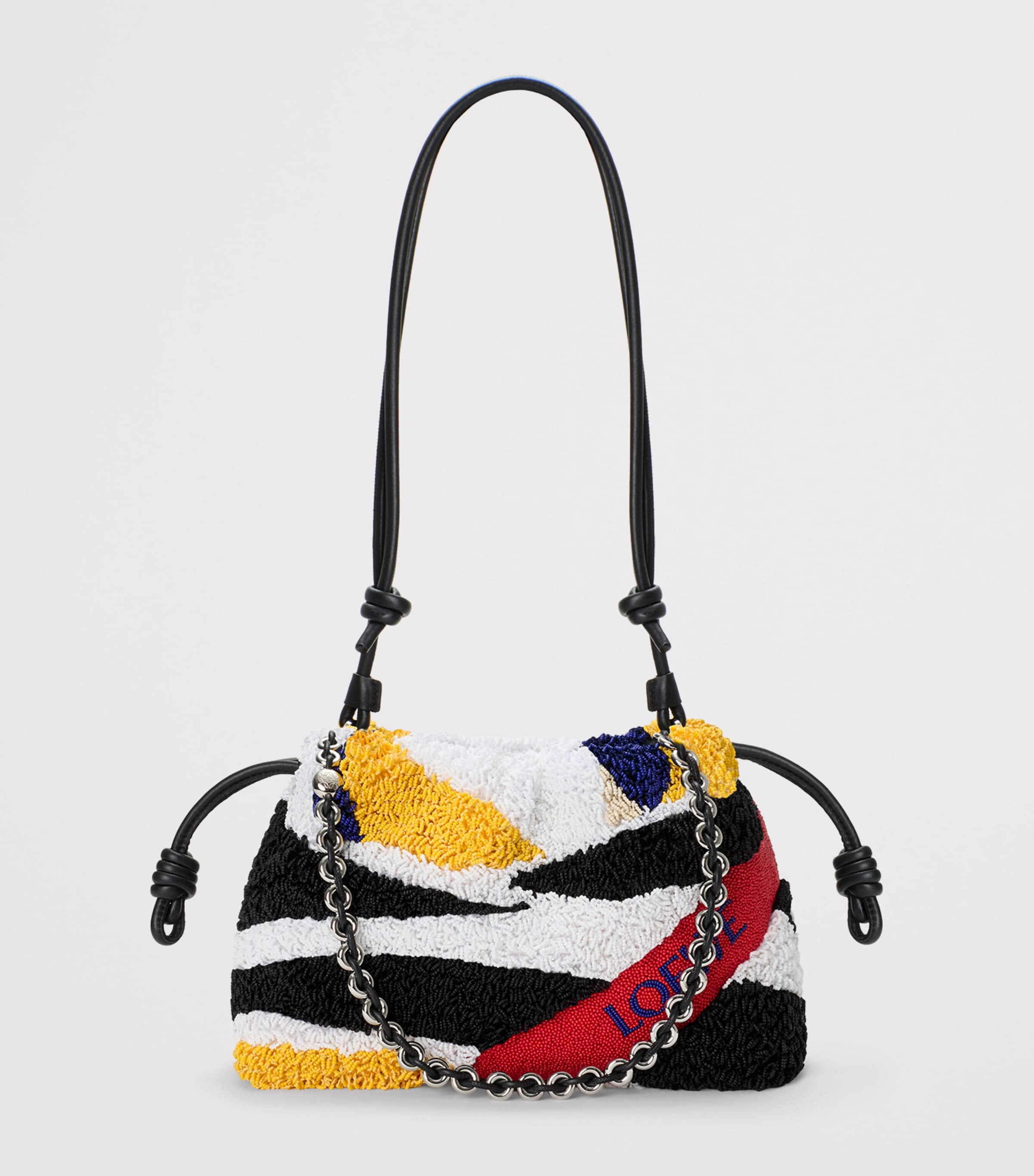 LOEWE Medium Bead-Embellished Flamenco Purse Black/multicolor Image 8