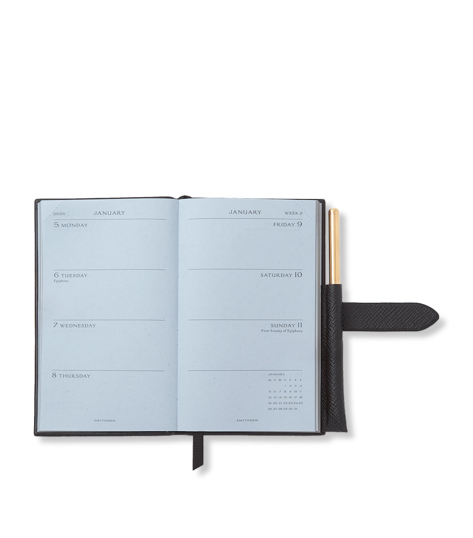 Panama Leather 2026 Weekly Diary BLACK Image 2