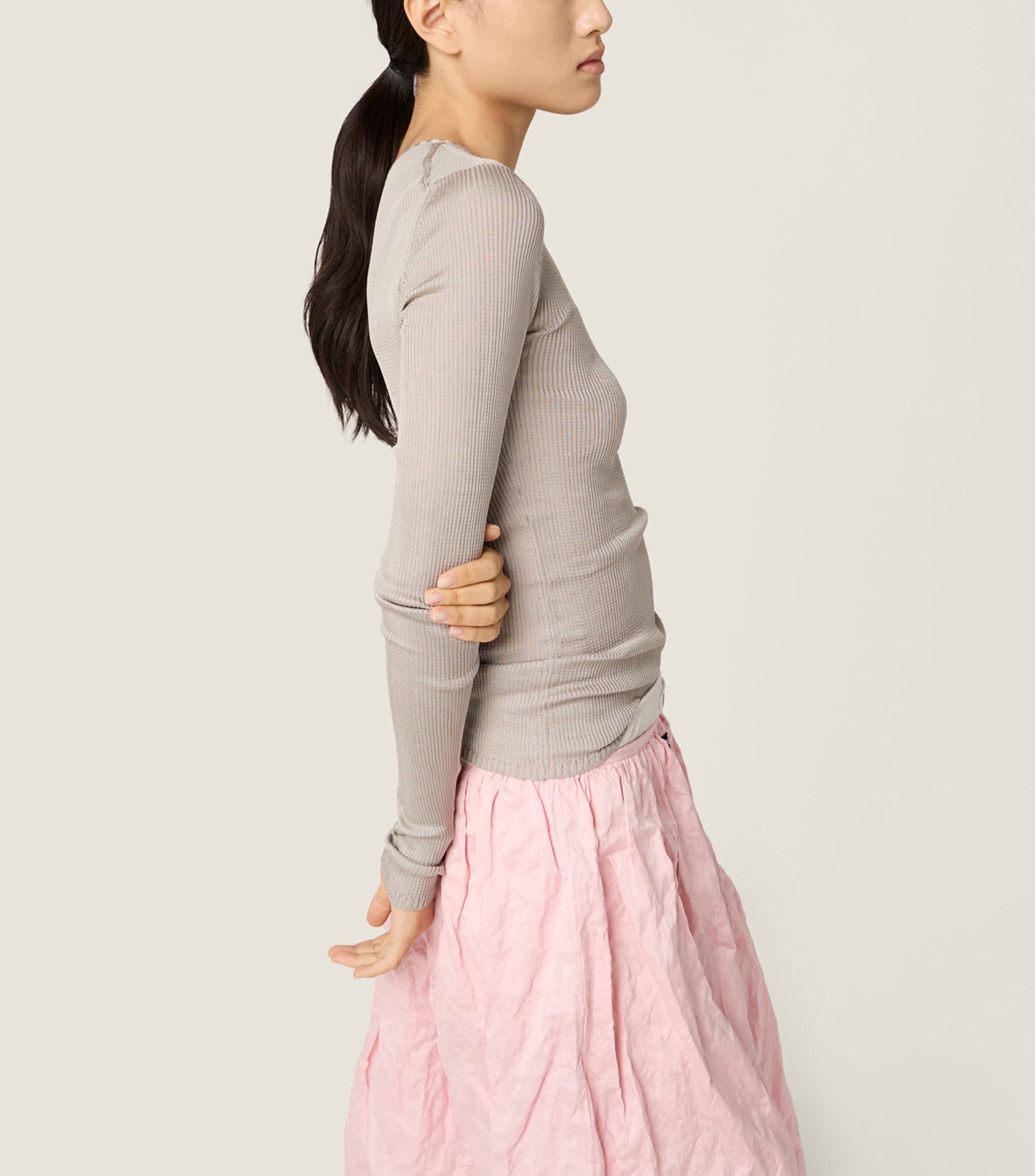 Miu Miu Womens Silk Rib-Knit Sweater Image 5