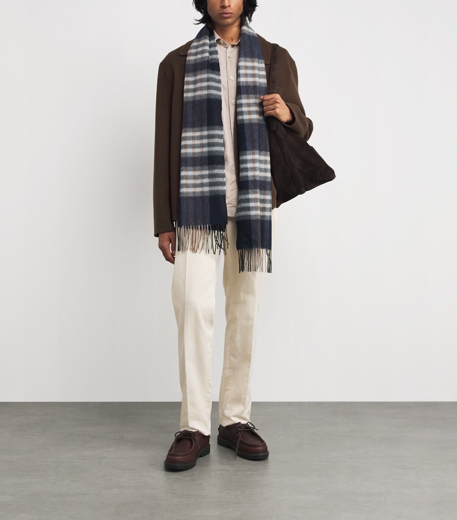 Cashmere Check Scarf RU7641 LICHEN Image 3