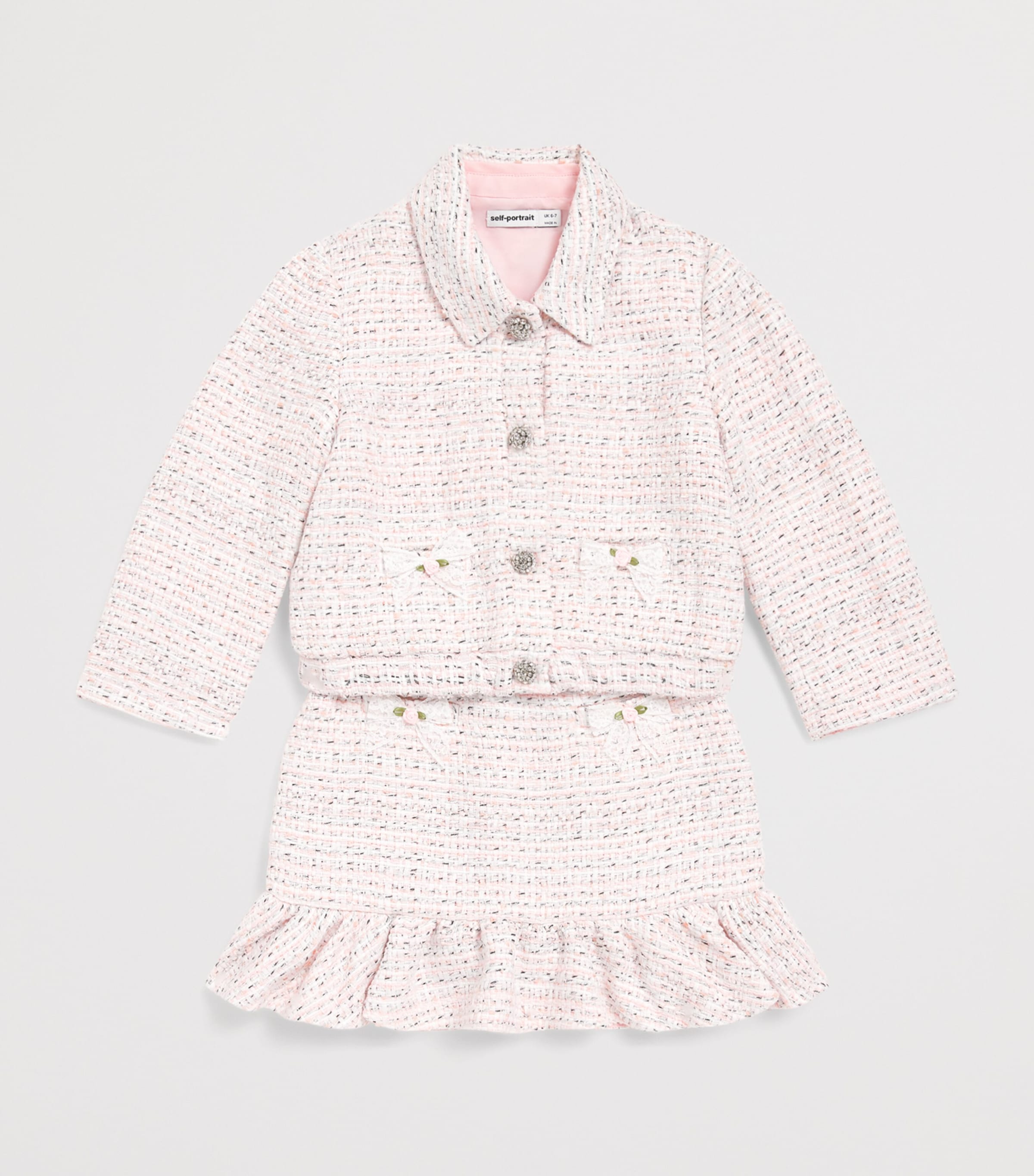 Self-Portrait Kids Bouclé Bow-Detail Jacket (4-12 Years) Image 3