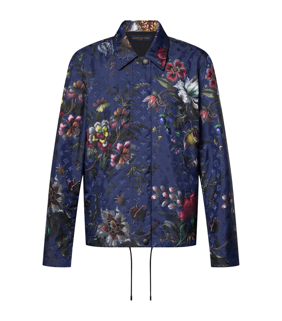 LOUIS VUITTON Womens Water-Resistant Floral Jacket Dark Navy Image 1