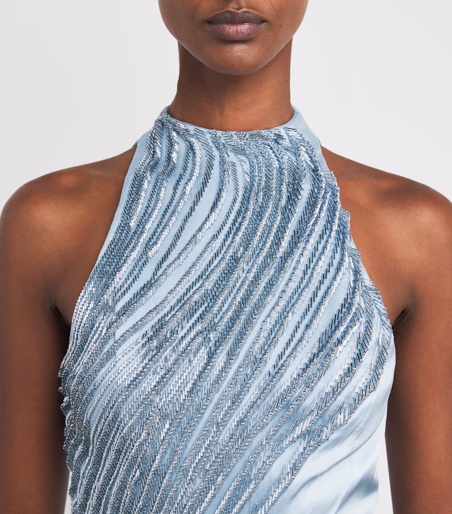 Silk-Blend Embellished Nephele Gown CLOUD BLUE Image 5