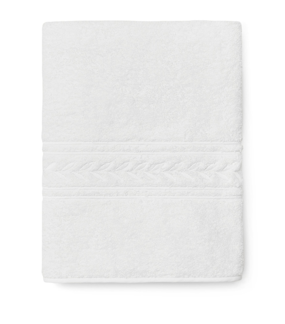 Pratesi Cotton Impero Hand Towel (20cm x 30cm) White/white Image 1