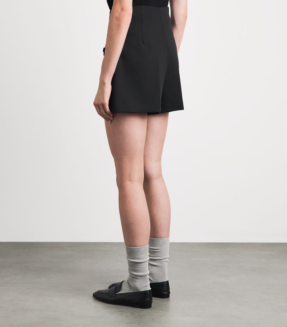 Sandro Paris Womens Wool High-Rise Shorts Black Image 5