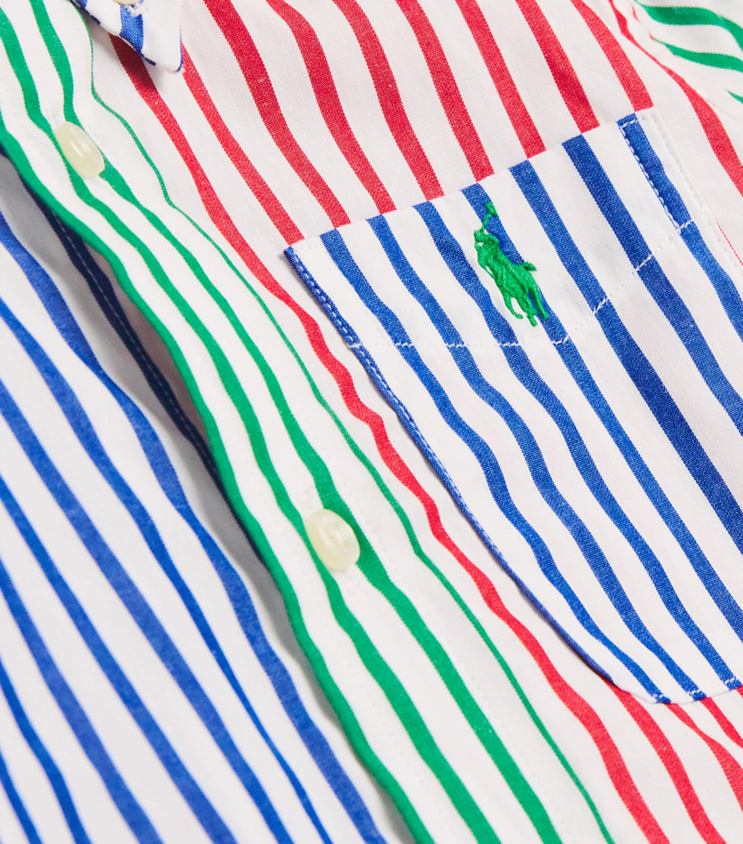 Cotton Contrast Stripe Shirt (2-7 Years) FUNSHIRT Image 3