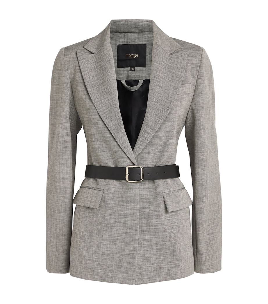 Black Belted Single-Breasted Blazer - Image 1
