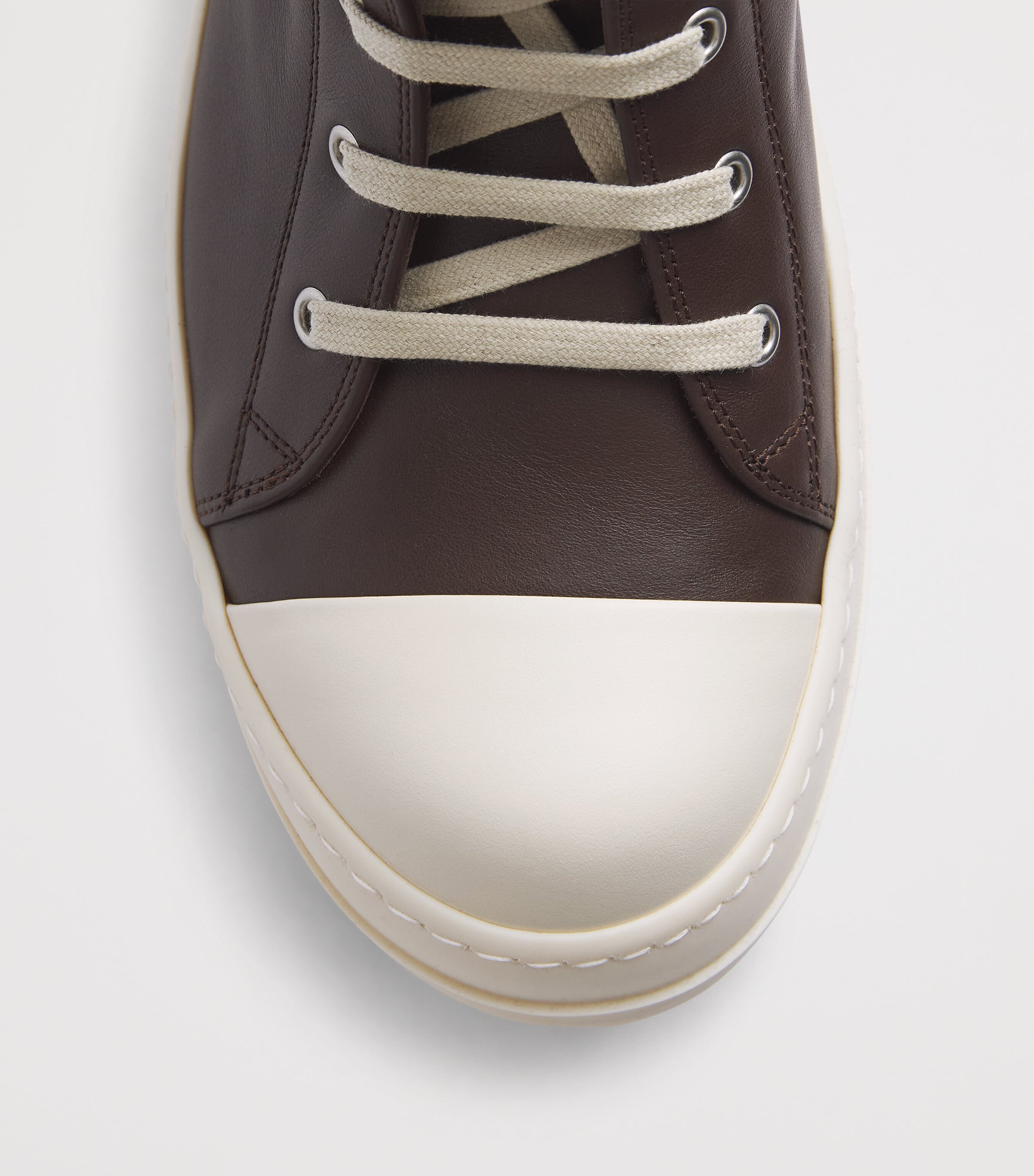 Rick Owens Leather Classic High-Top Sneakers Dark Brown Image 6