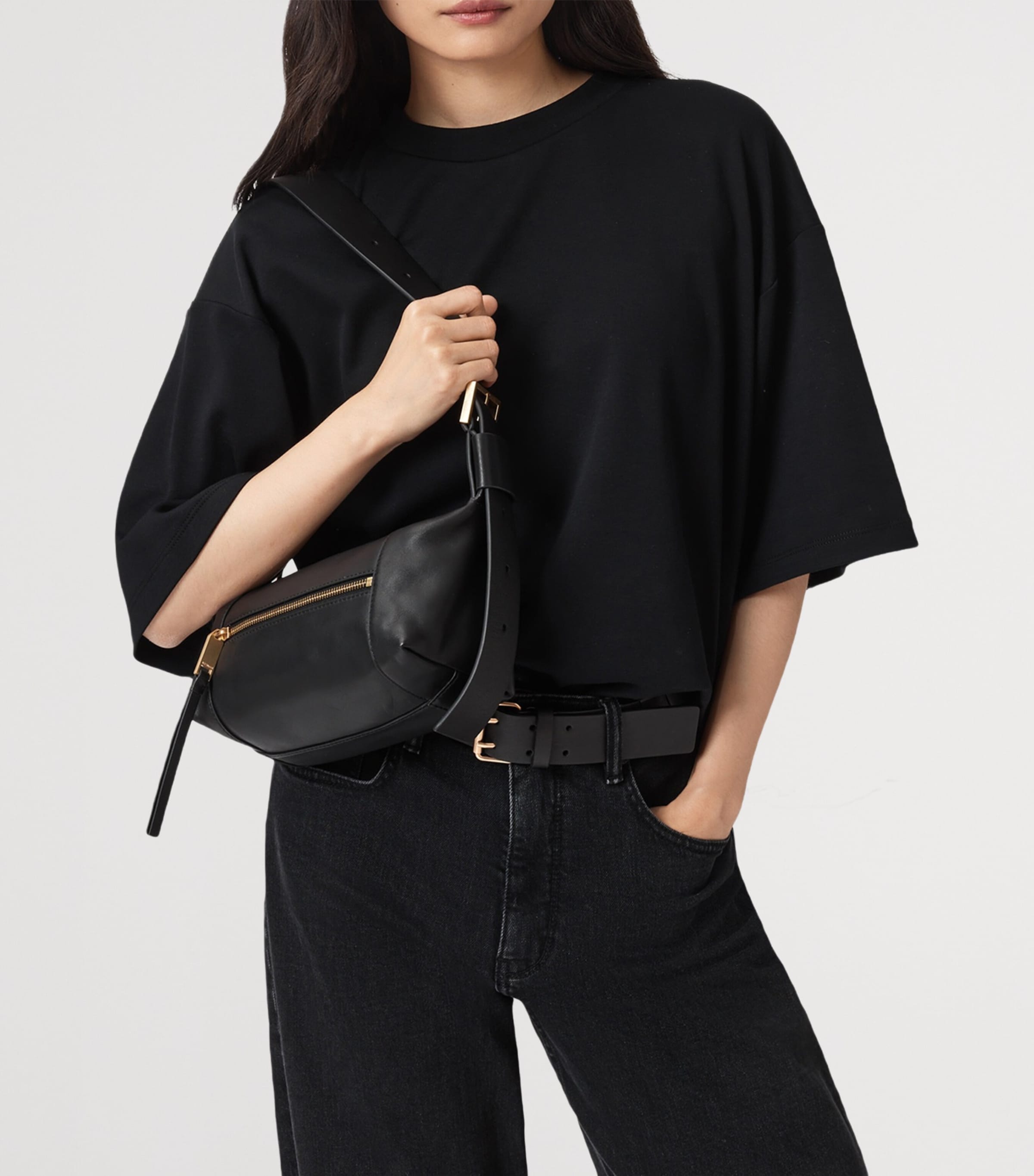 Mini Leather Vega Shoulder Bag BLACK Image 6