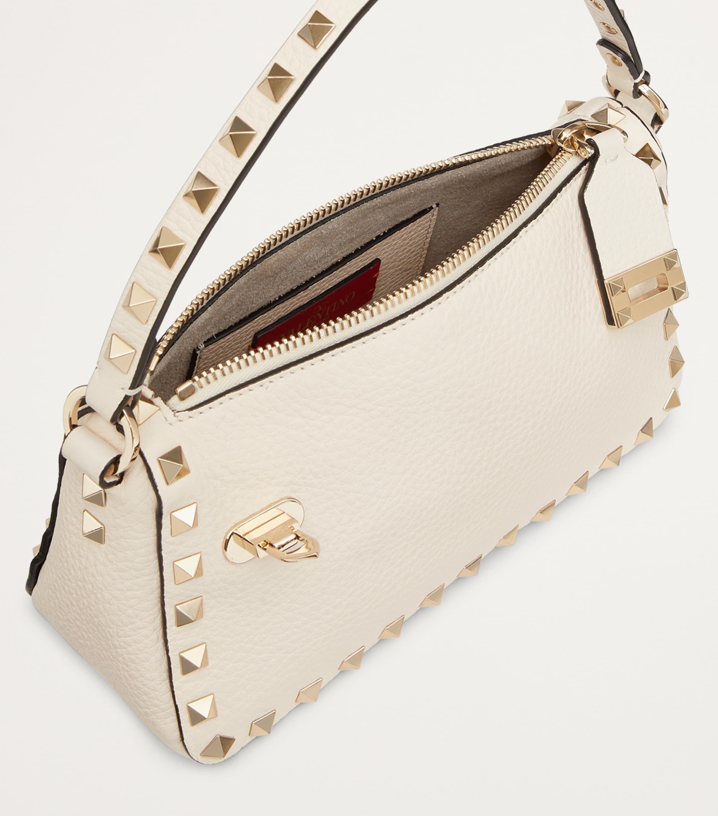 Small Leather Rockstud Shoulder Bag I16 Image 2